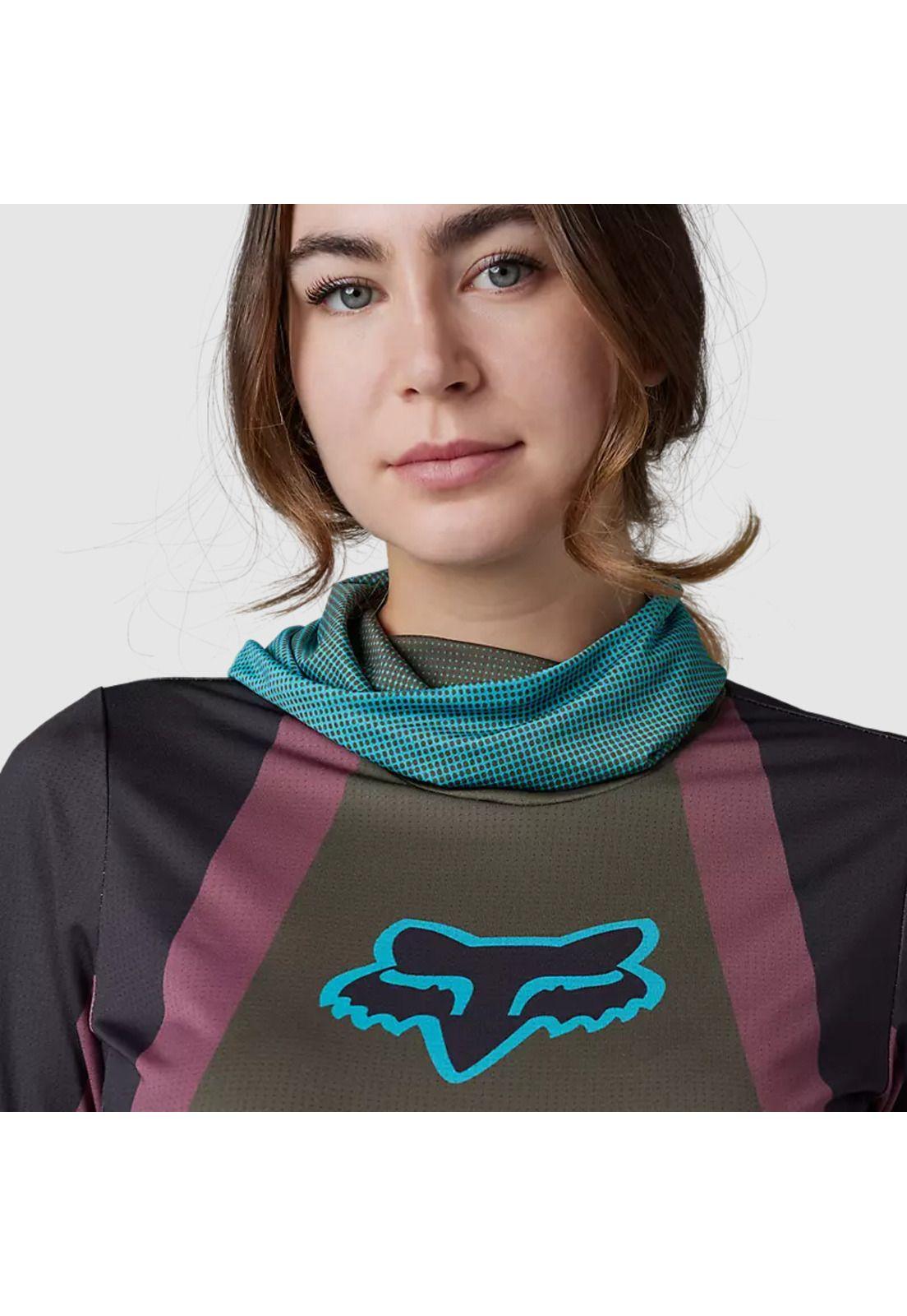 Polera Moto Mujer Ranger Drive Krux SXS Con Cuello Café Fox-2