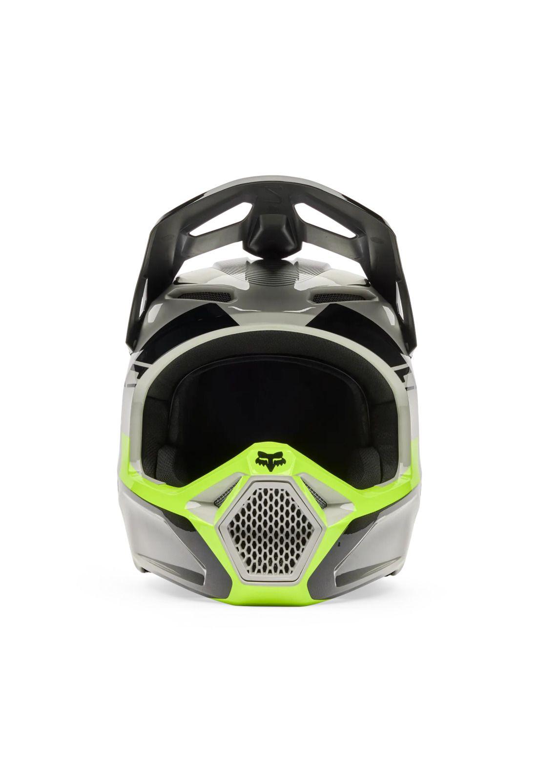 Casco Moto V1 Collect Gris/Amarillo Fox-2