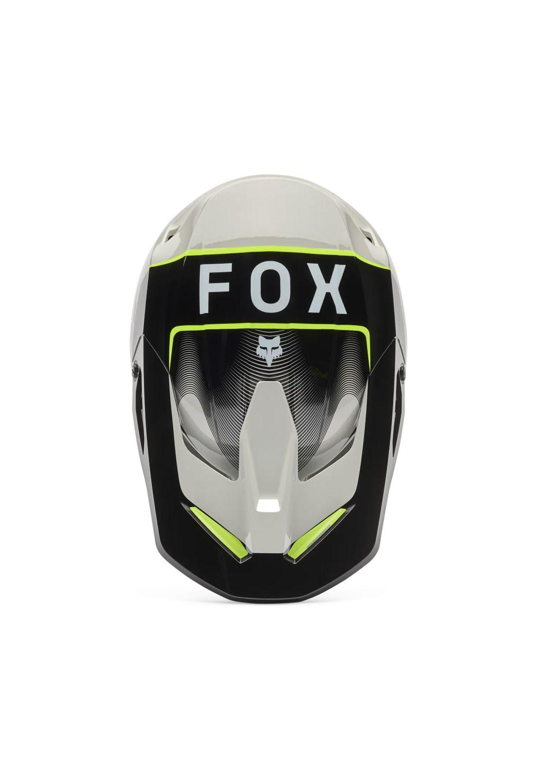 Casco Moto V1 Collect Gris/Amarillo Fox-3