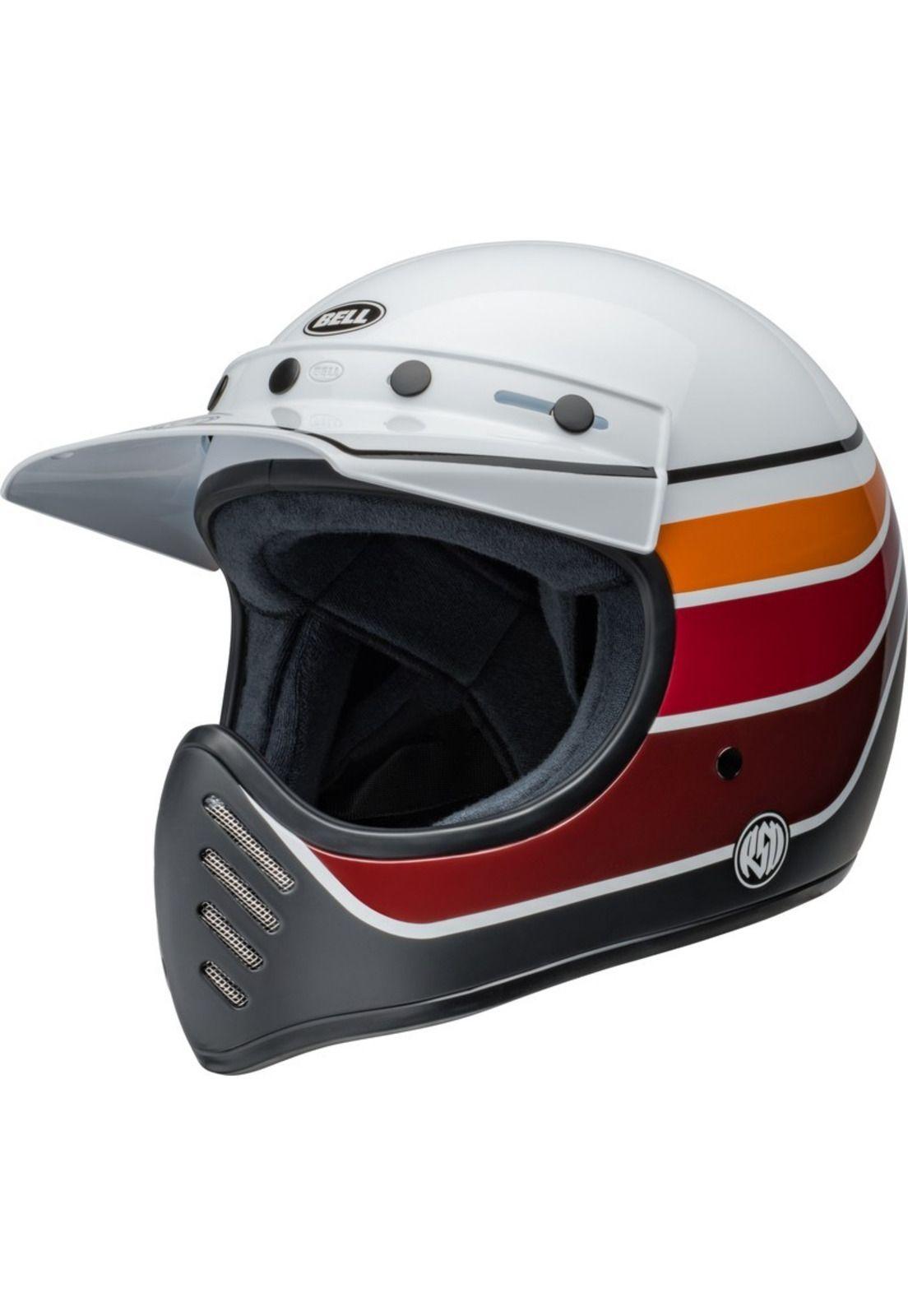 Casco Moto Calle Moto-3 Classic Blanco Naranjo Bell-0