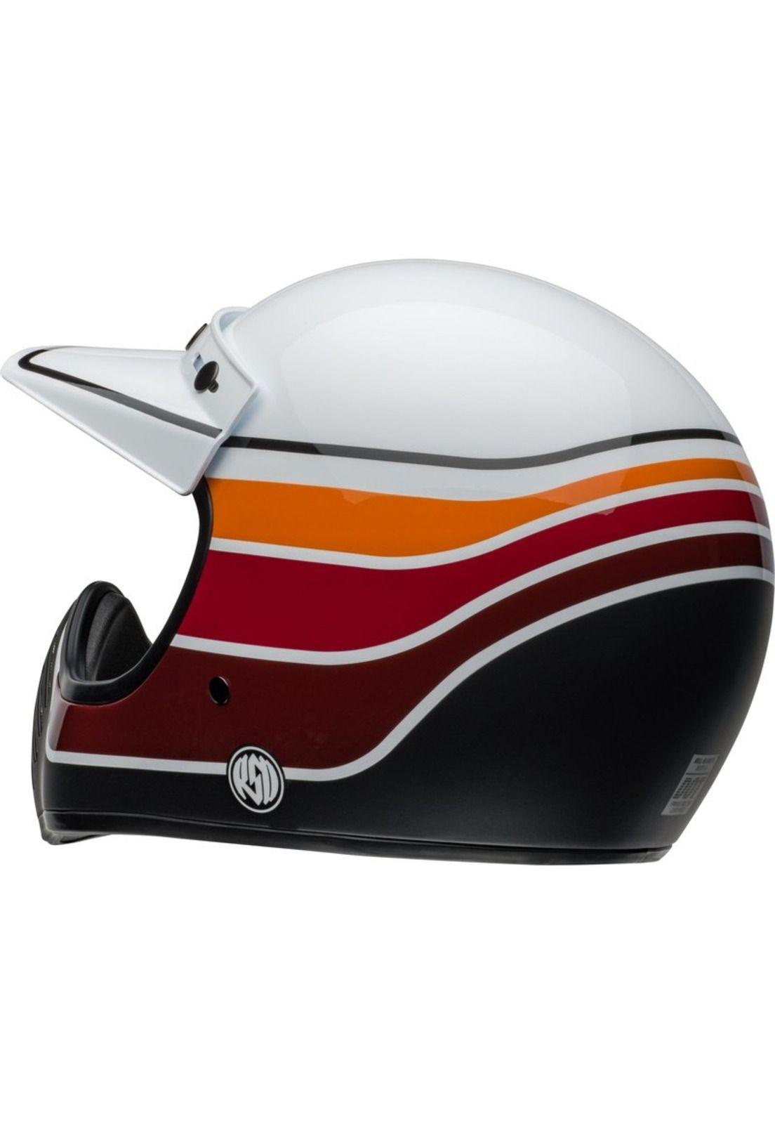 Casco Moto Calle Moto-3 Classic Blanco Naranjo Bell-4