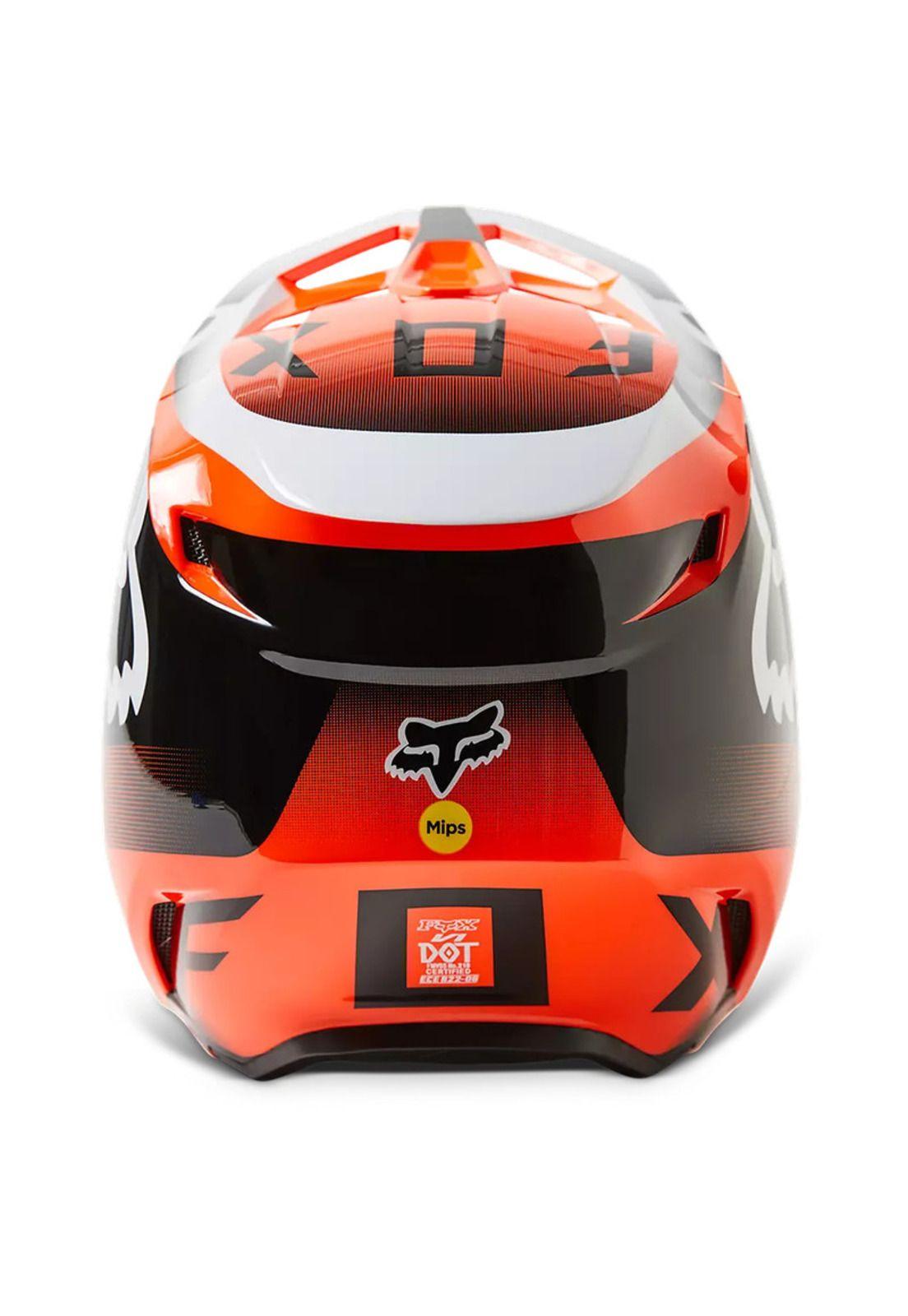 Casco Moto V1 Leed Naranjo Fox-5
