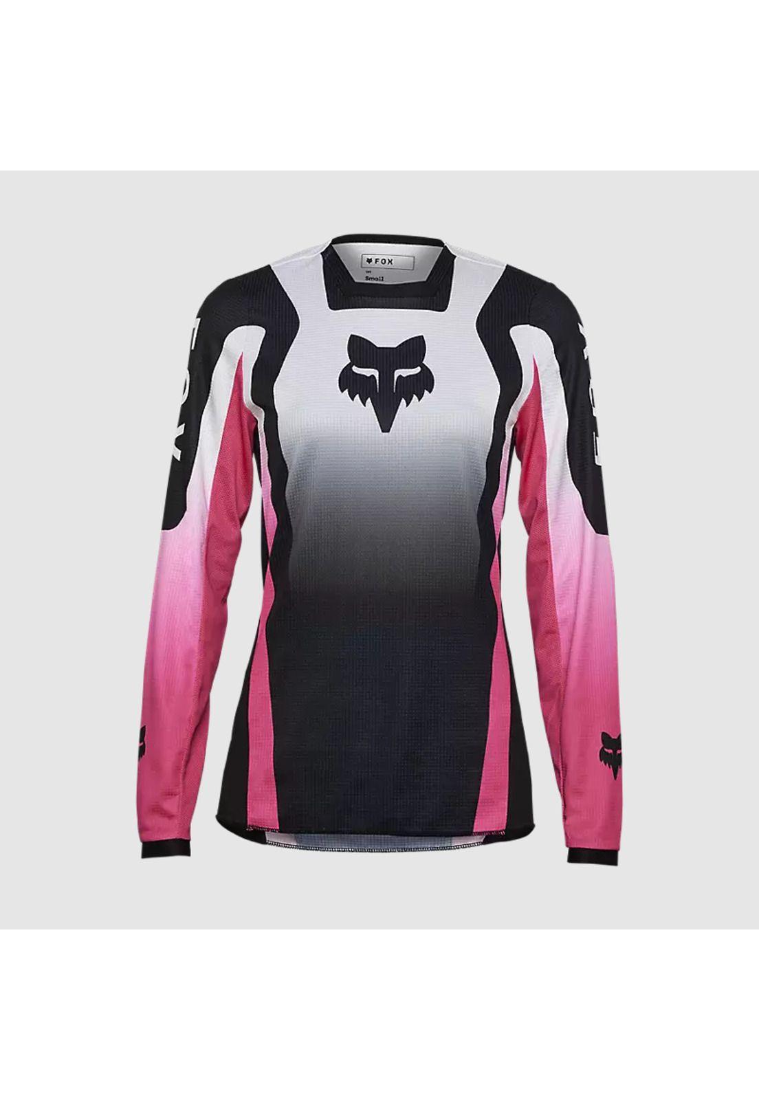 Polera Moto Mujer 180 Lean Negro/Rosado Fox-0