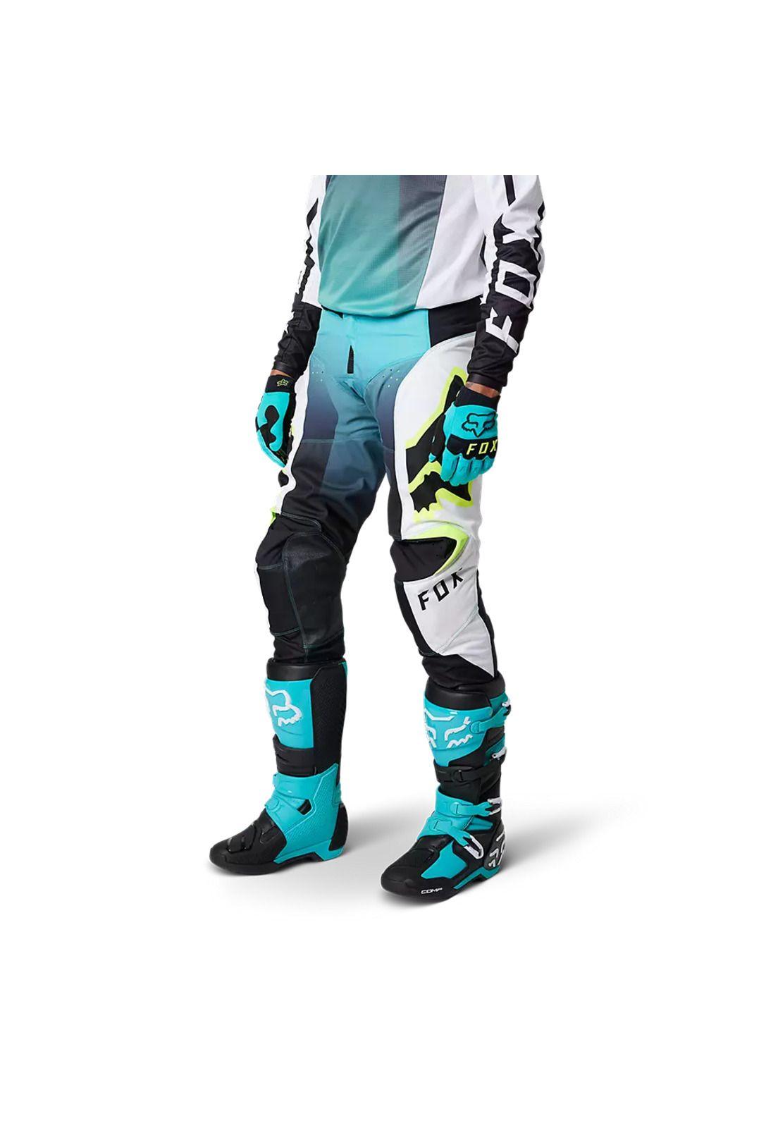 Pantalon Moto 180 Leed Celeste/Blanco Fox-1