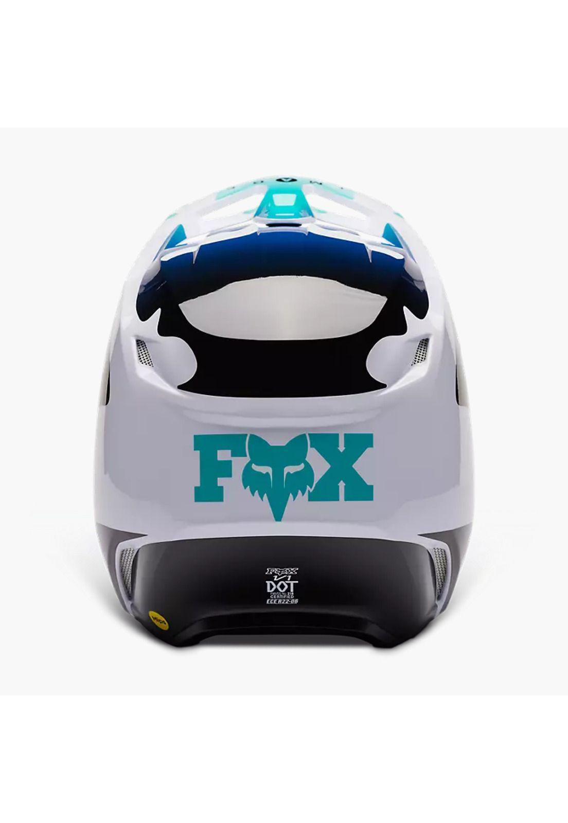 Casco Moto V1 Kozmik Azul/Blanco Fox-4