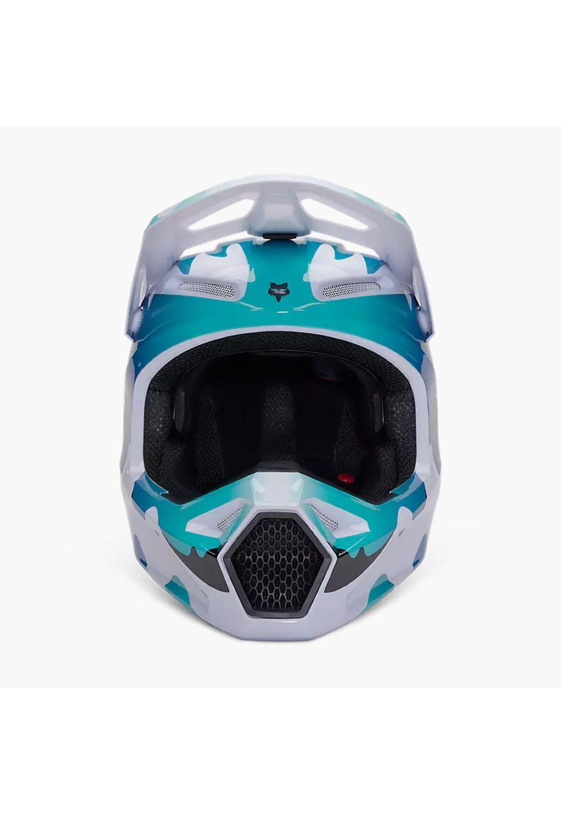 Casco Moto V1 Kozmik Azul/Blanco Fox-5
