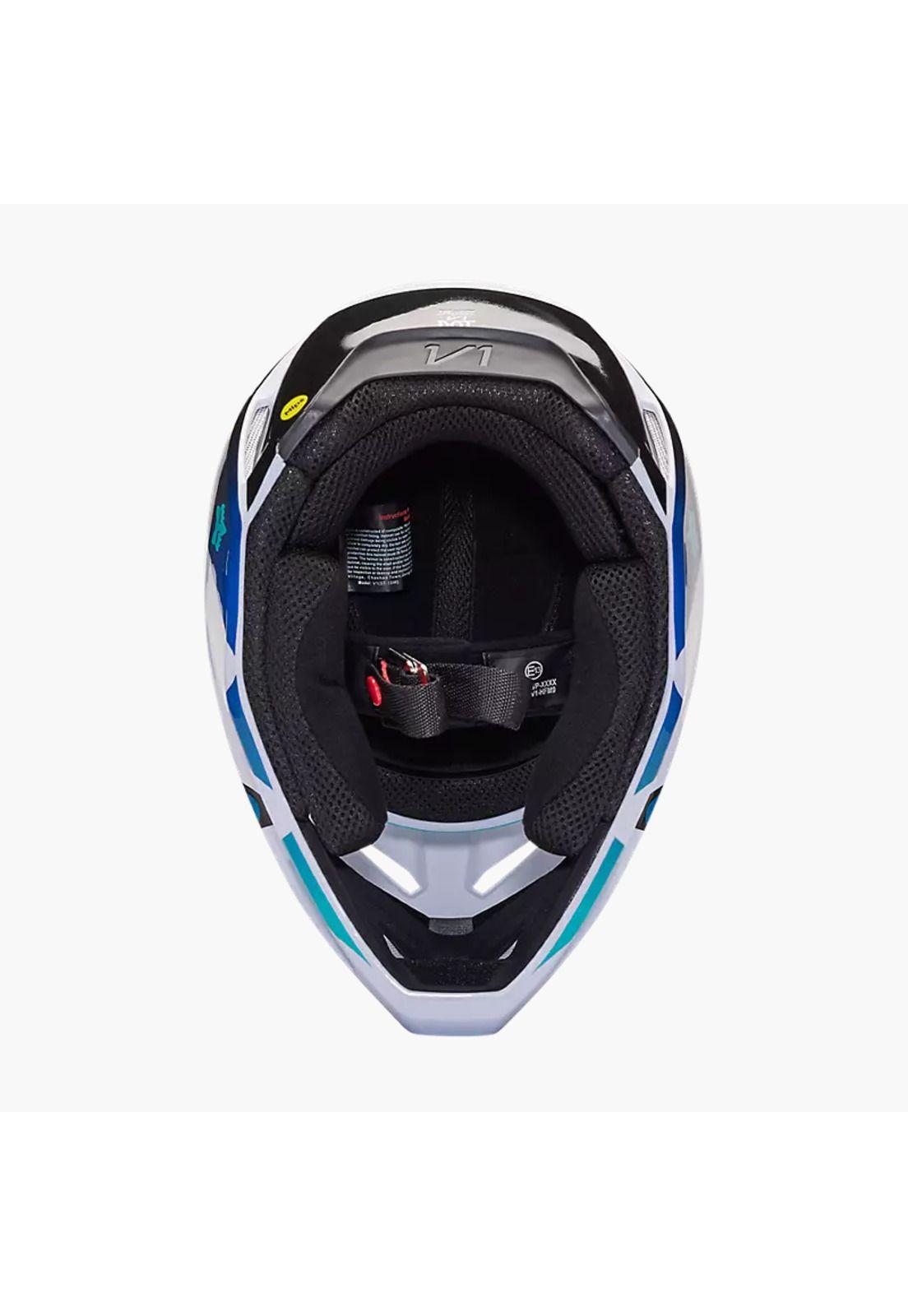 Casco Moto V1 Kozmik Azul/Blanco Fox-6