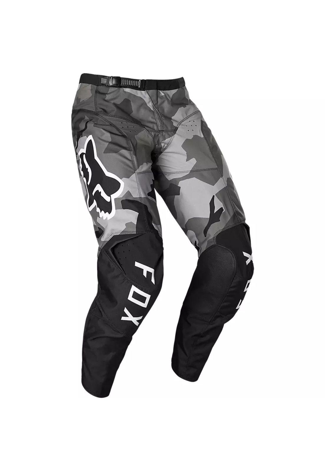 Pantalon Moto 180 BNKR Camo Negro Fox-0