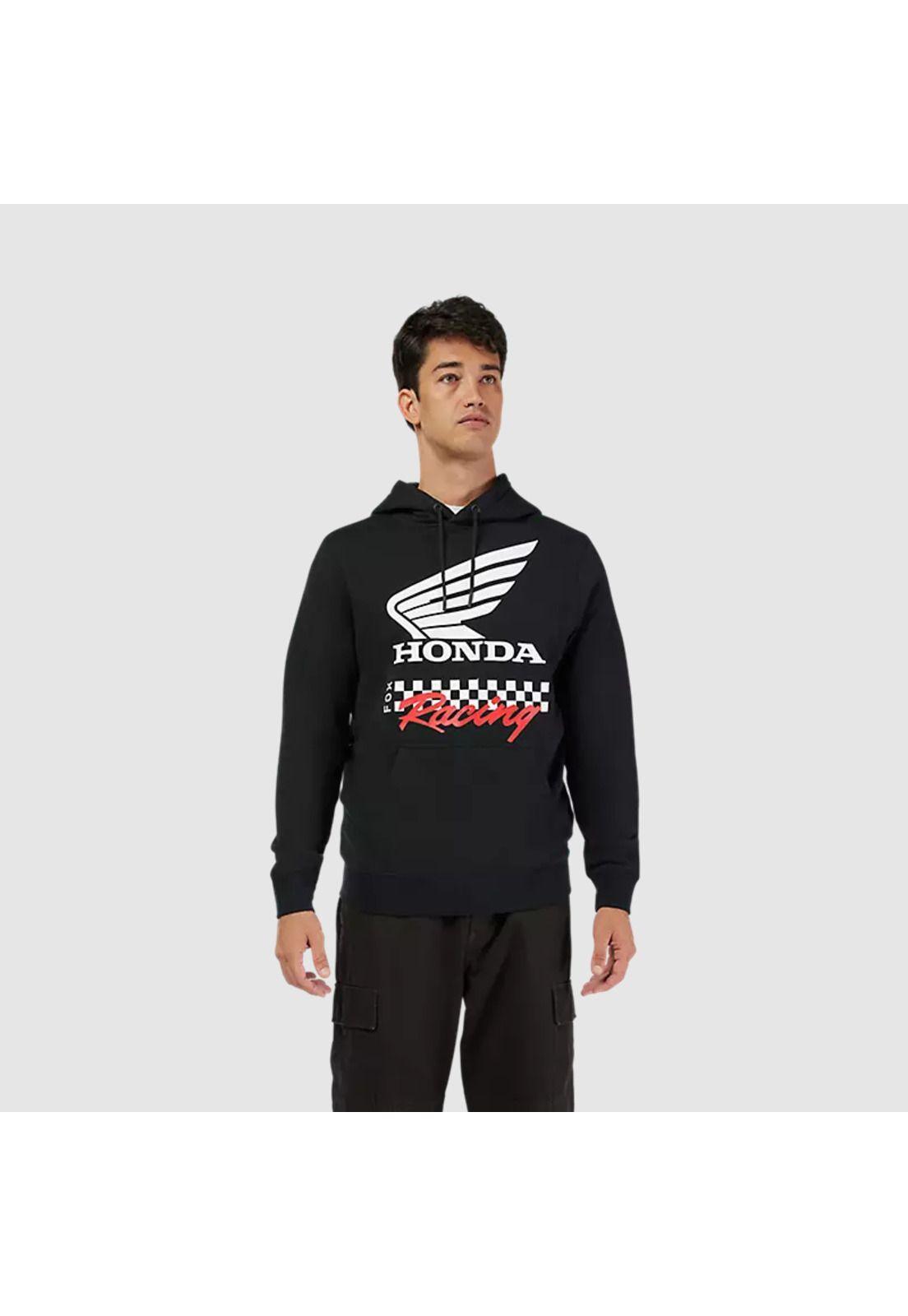 Poleron con Capucha Lifestyle Honda Negro Fox-0
