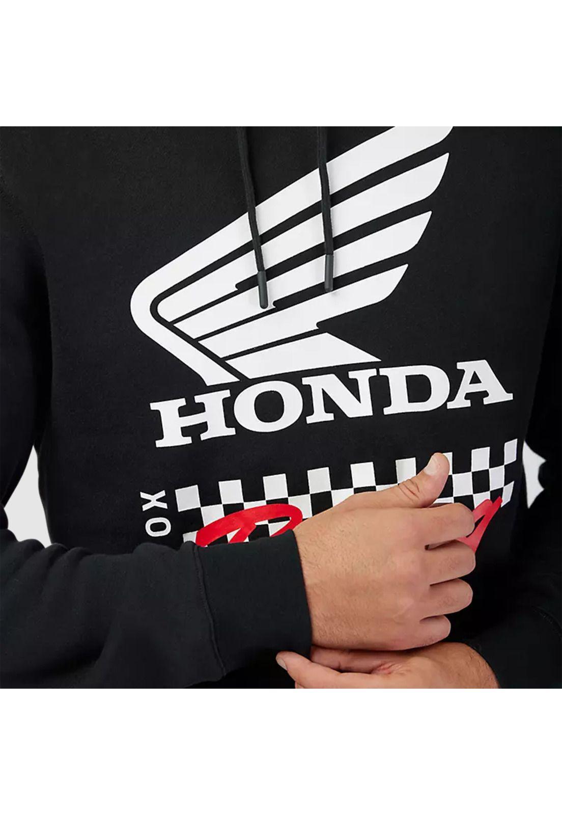 Poleron con Capucha Lifestyle Honda Negro Fox-2