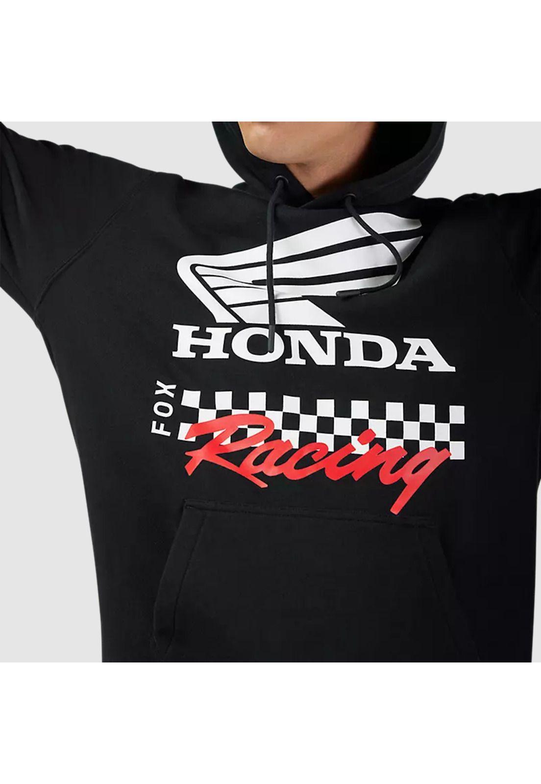 Poleron con Capucha Lifestyle Honda Negro Fox-3