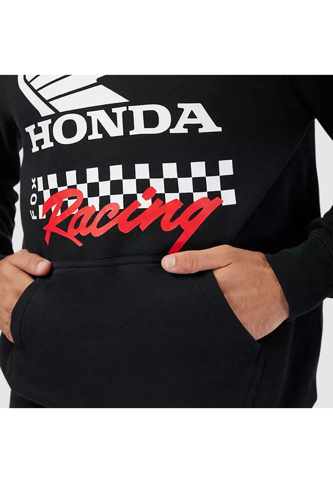 Poleron con Capucha Lifestyle Honda Negro Fox-4