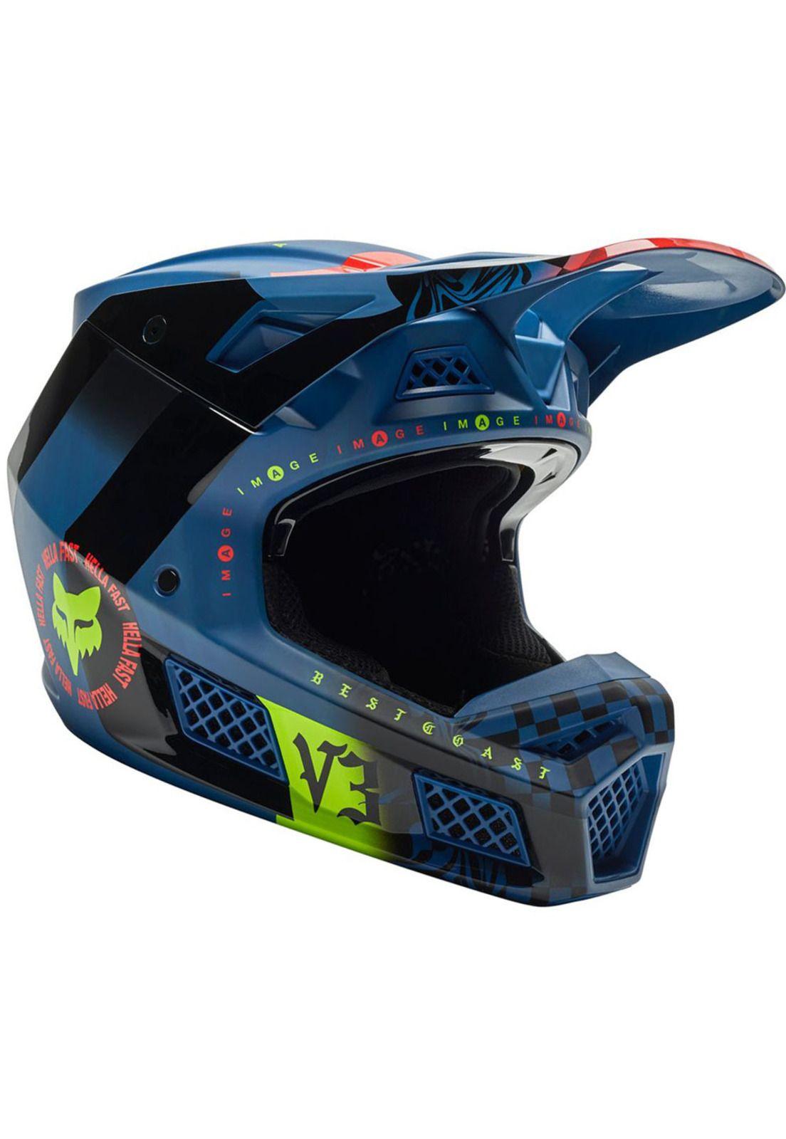 Casco Moto V3 Rs Mawlr Ece Azul Fox-0
