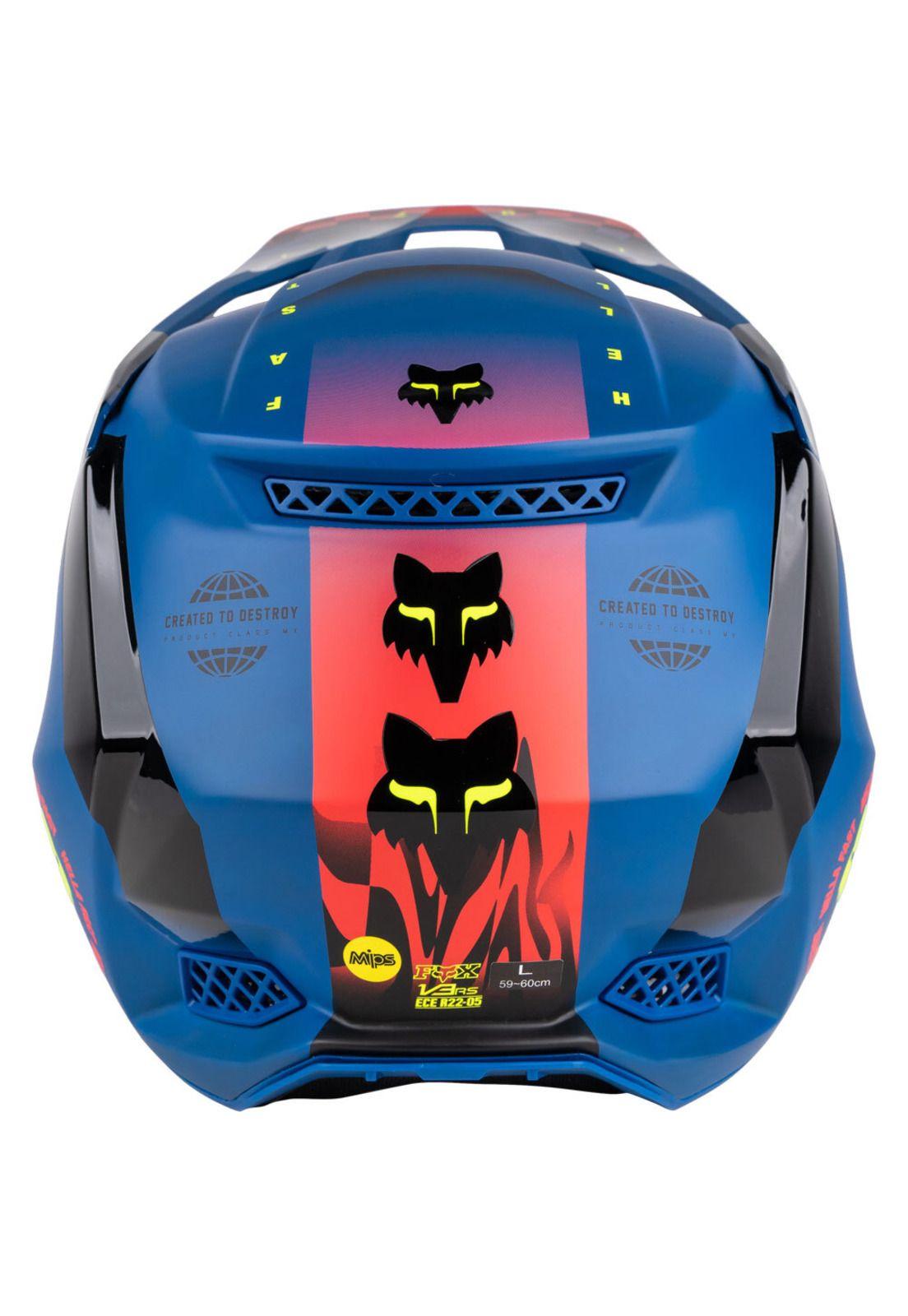Casco Moto V3 Rs Mawlr Ece Azul Fox-2