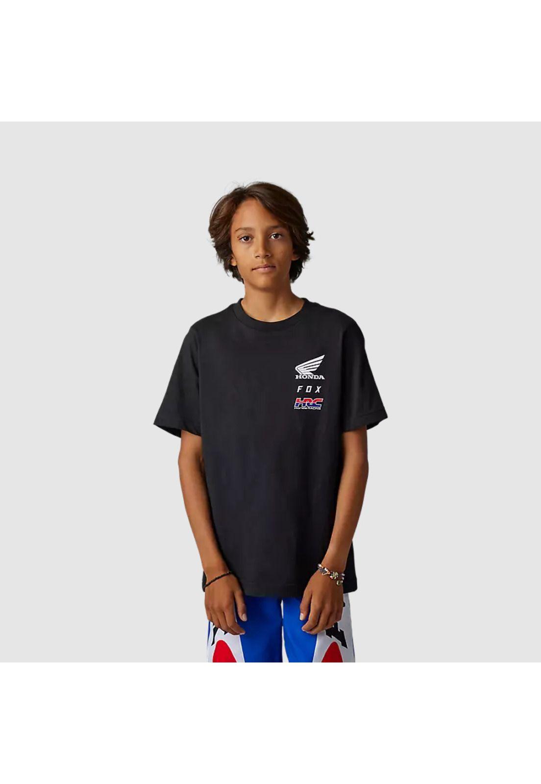Polera Lifestyle Niño Honda Negro Fox-1