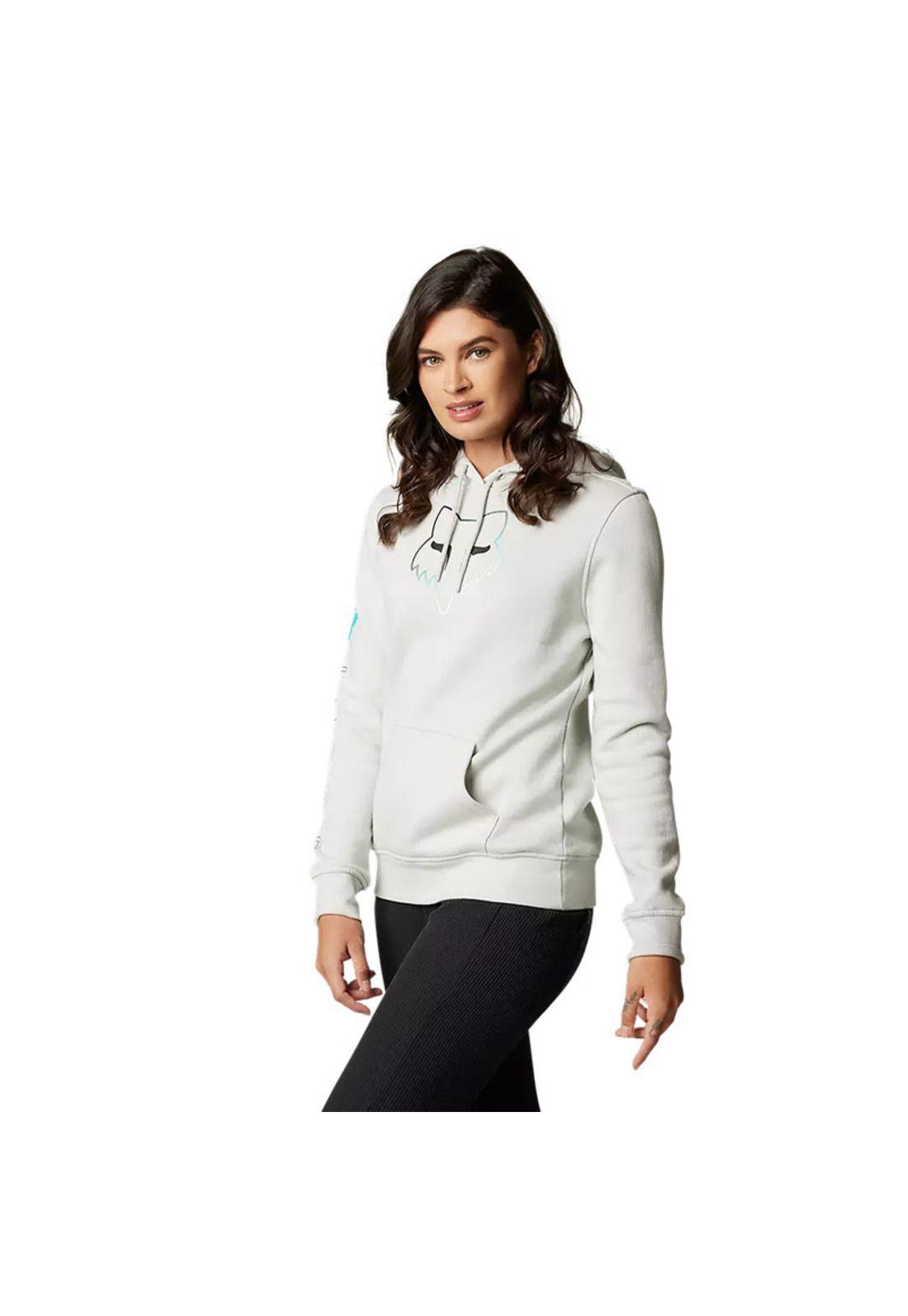Poleron Lifestyle Mujer Detonate Gris Claro Fox-1