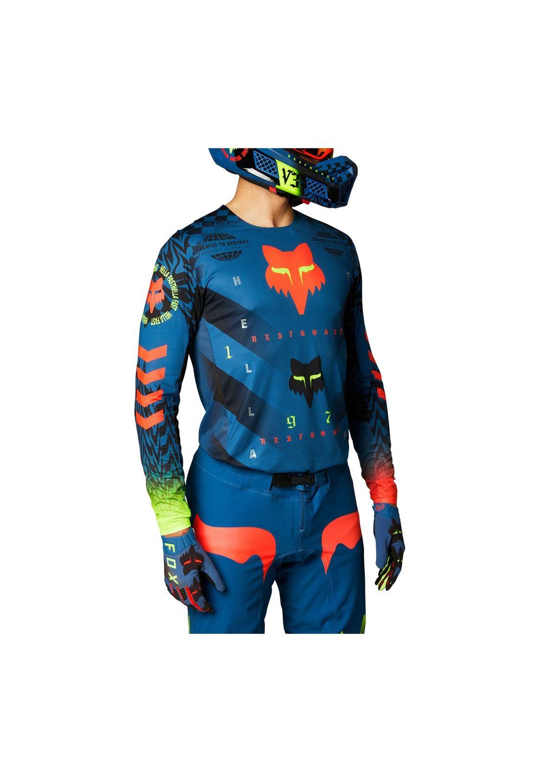 Polera Moto Flexair Mawlr Azul Fox-4