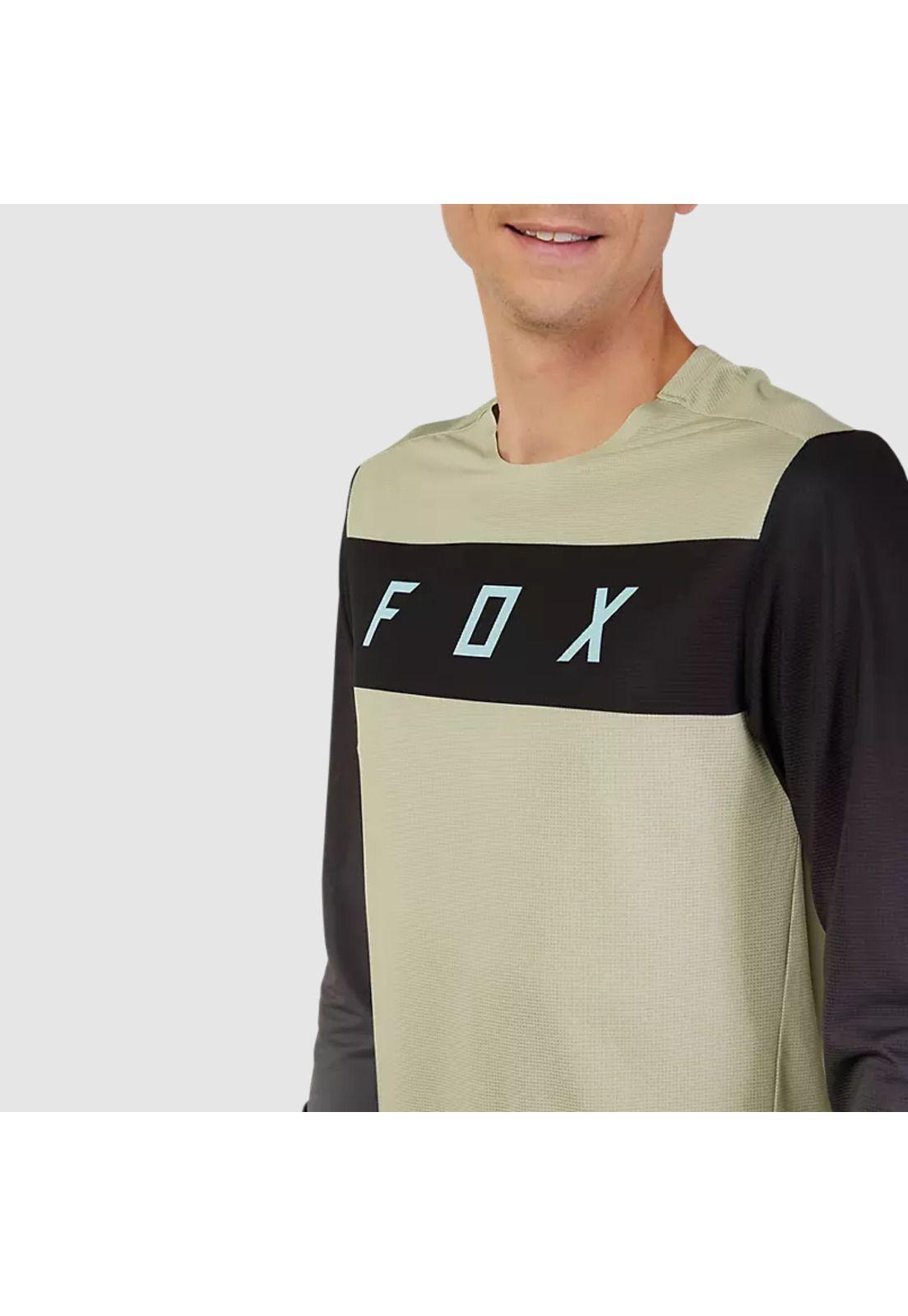 Polera Bicicleta Flexair Arcadia Manga Larga Crema Fox-3
