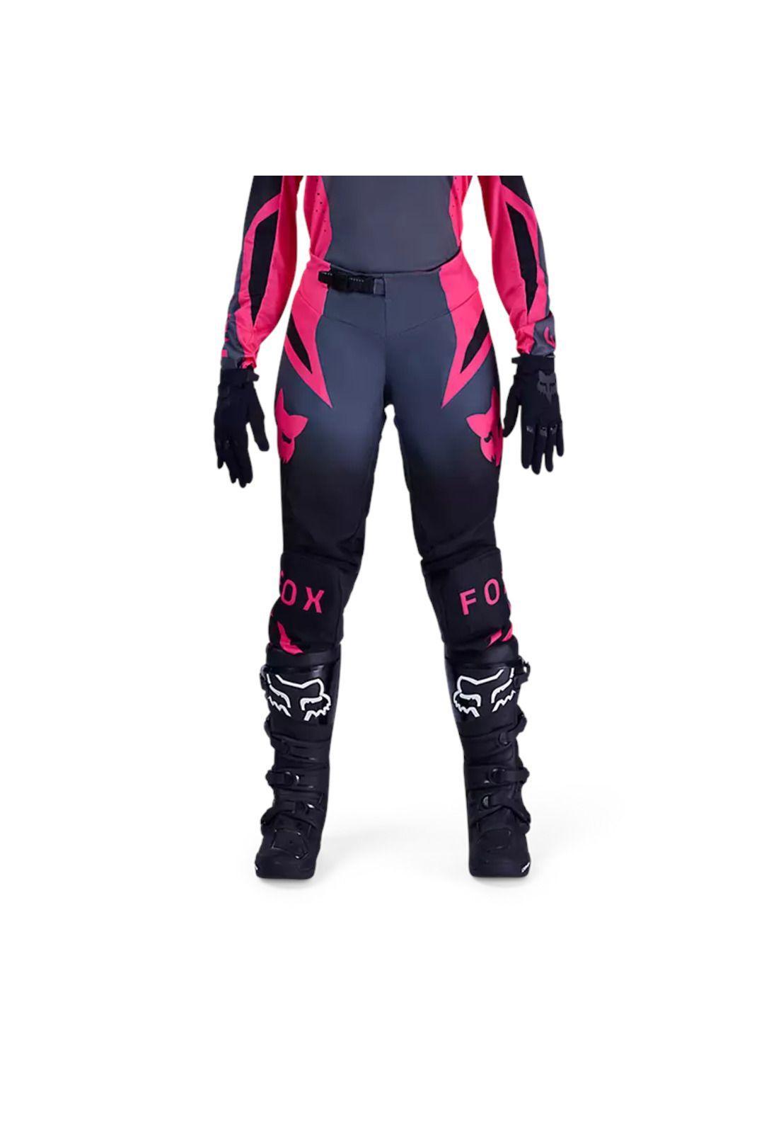 Pantalon Moto Mujer 180 Shield Negro/Rosado Fox-2