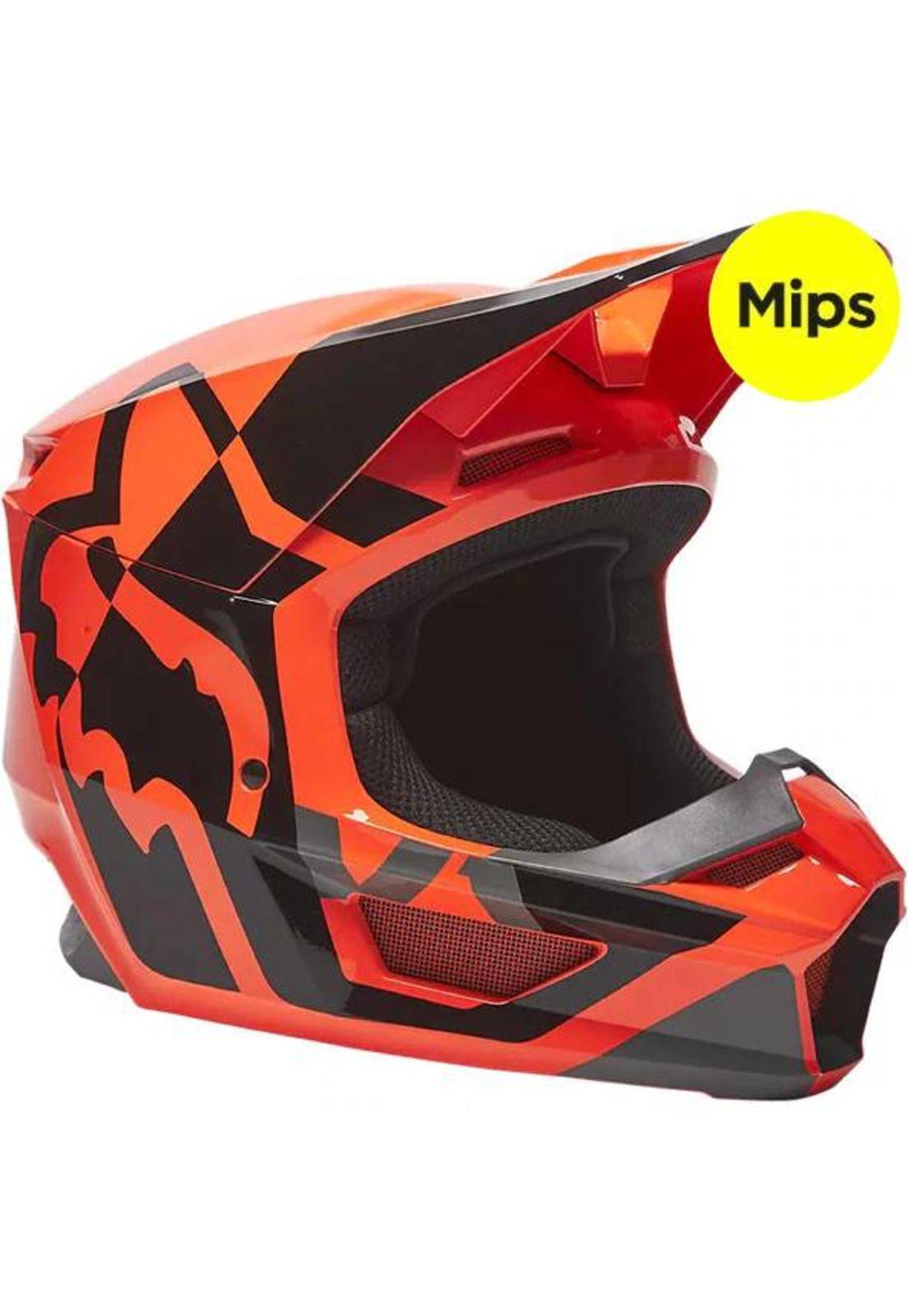 Casco Moto V1 Lux Naranjo Fox-0