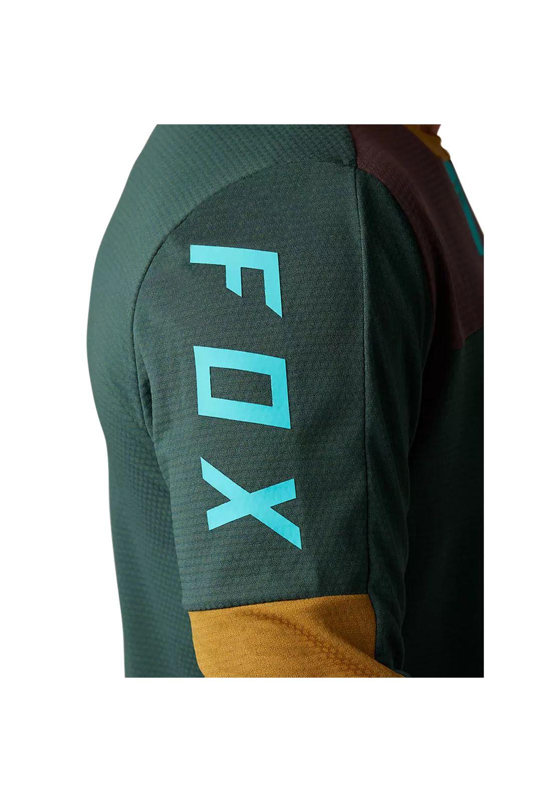 Polera Bicicleta Defend Manga Larga Esmeralda Fox-3