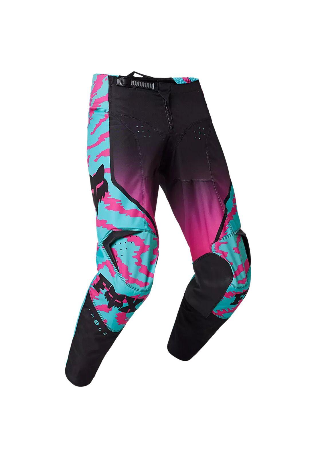 Pantalon Moto 180 Nuklr Celeste/Rosado Fox-0