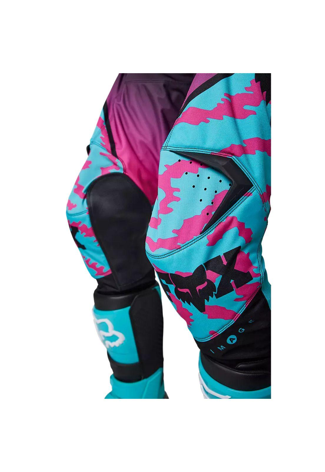 Pantalon Moto 180 Nuklr Celeste/Rosado Fox-4