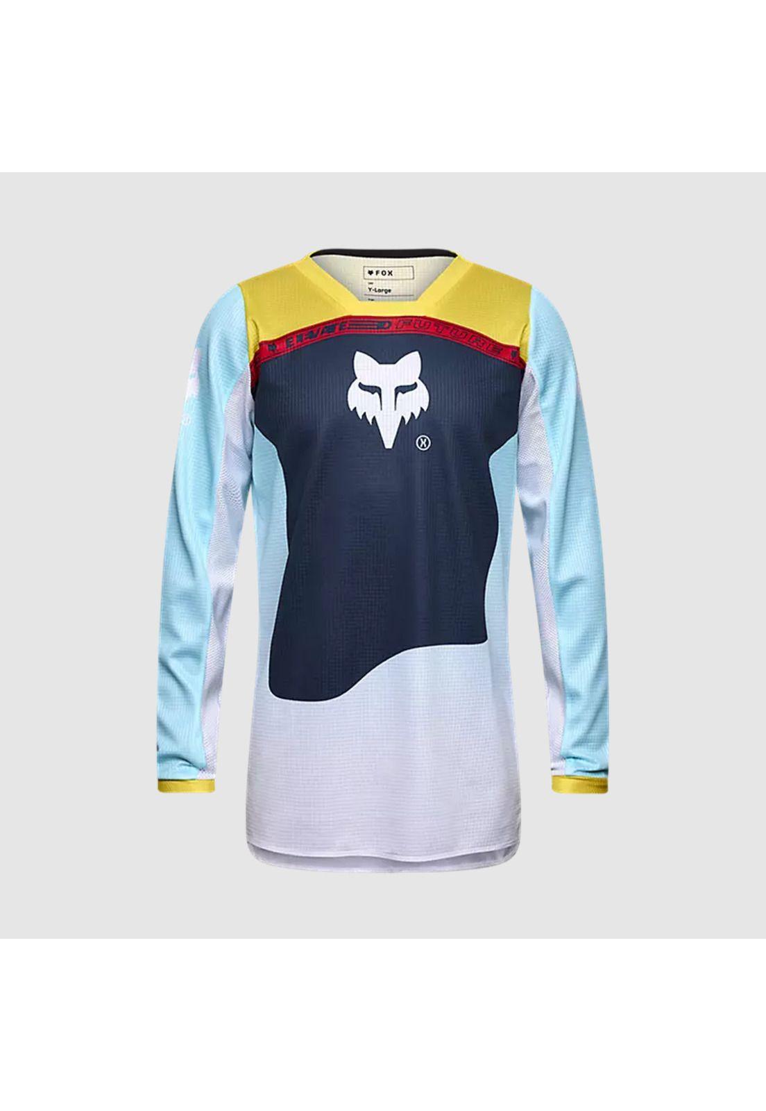 Polera Moto Niño 180 Elevated Azul Fox-0