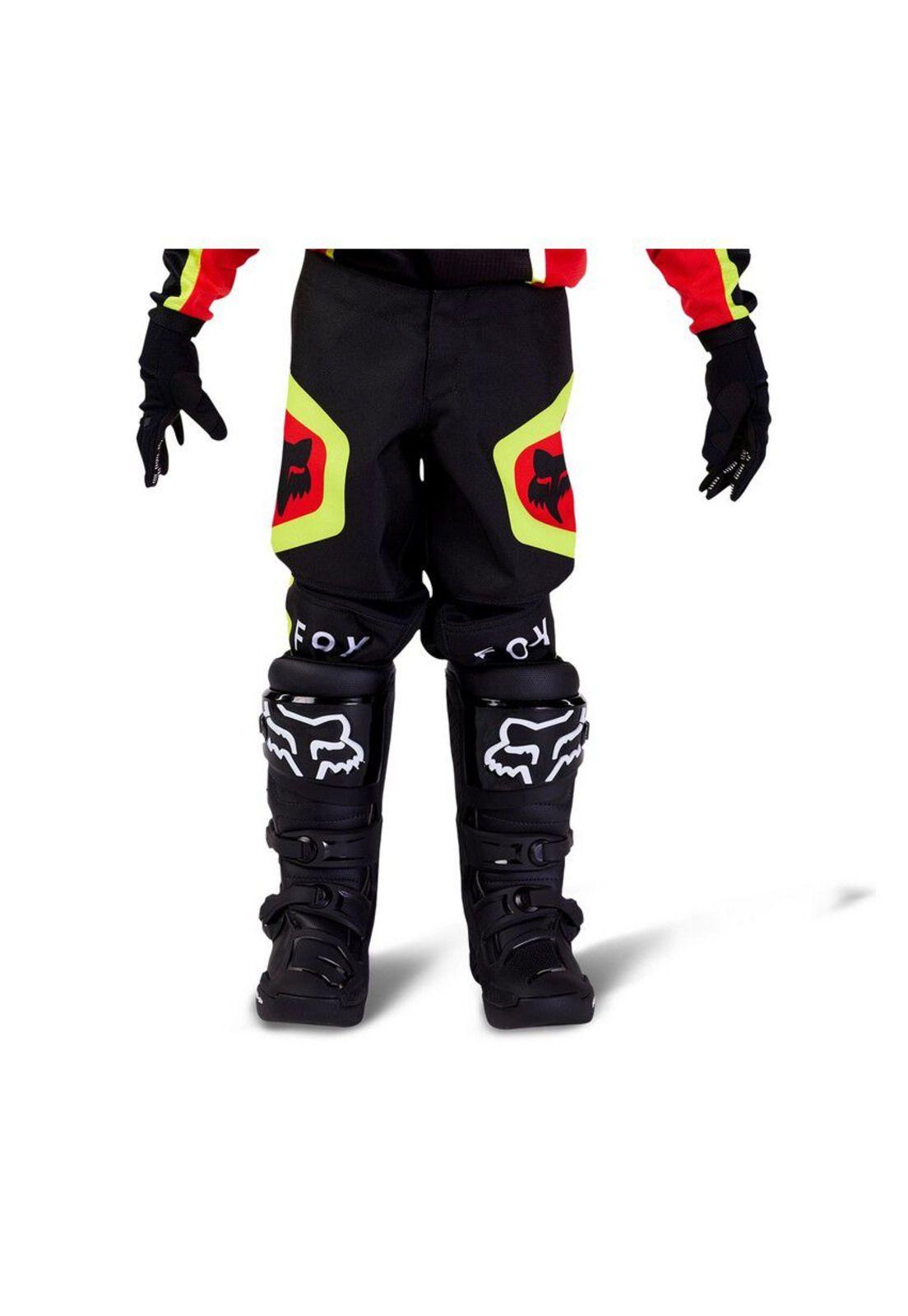 Pantalon Moto Infantil 180 Ballast Negro/Rojo Fox-0