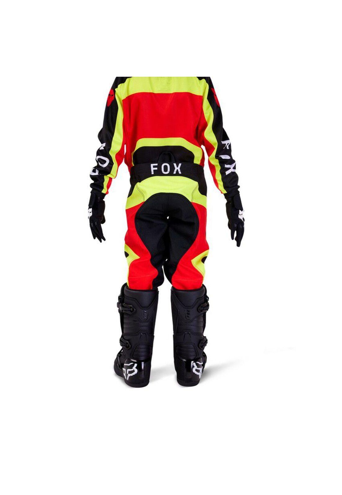 Pantalon Moto Infantil 180 Ballast Negro/Rojo Fox-1