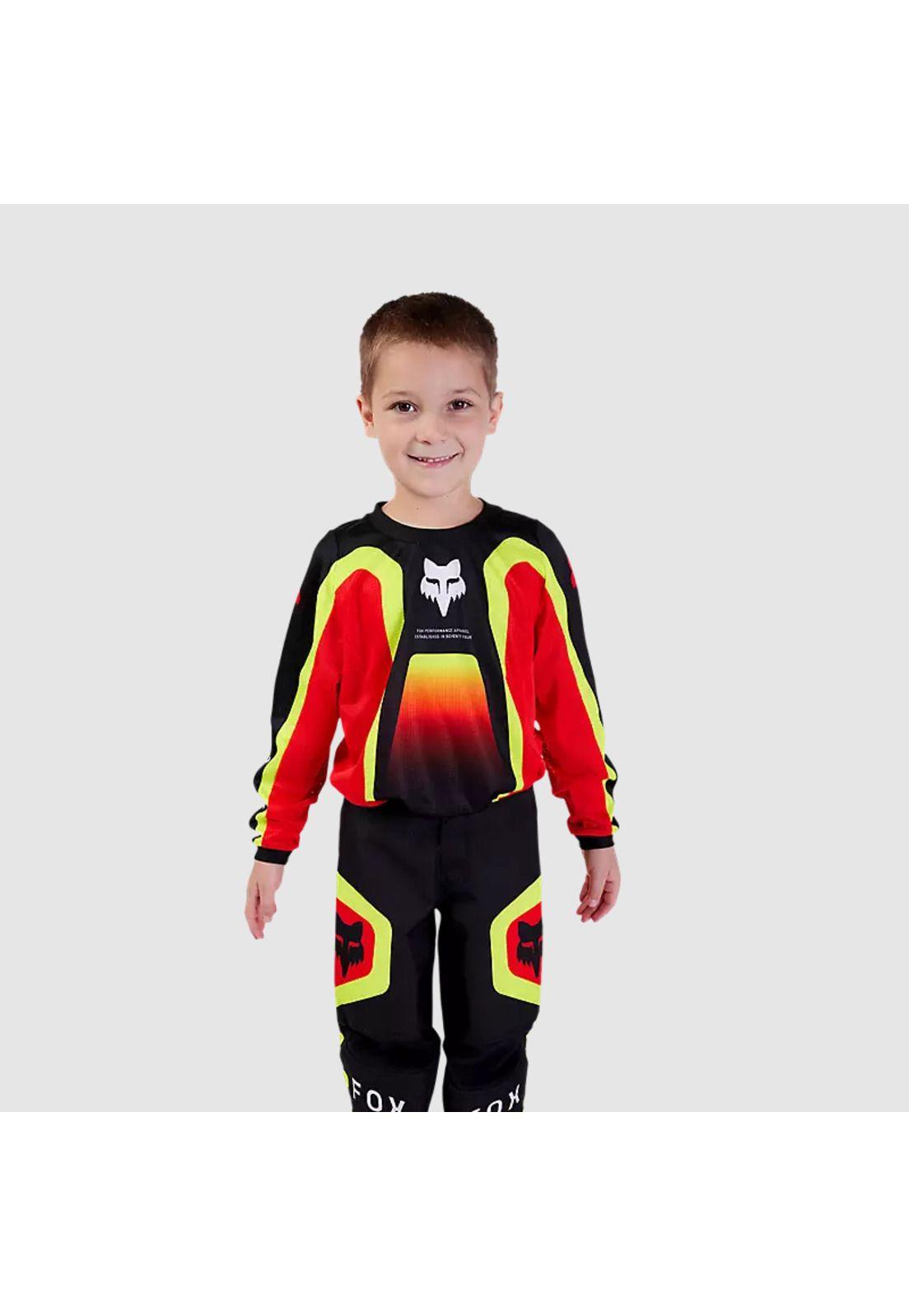 Pantalon Moto Infantil 180 Ballast Negro/Rojo Fox-2