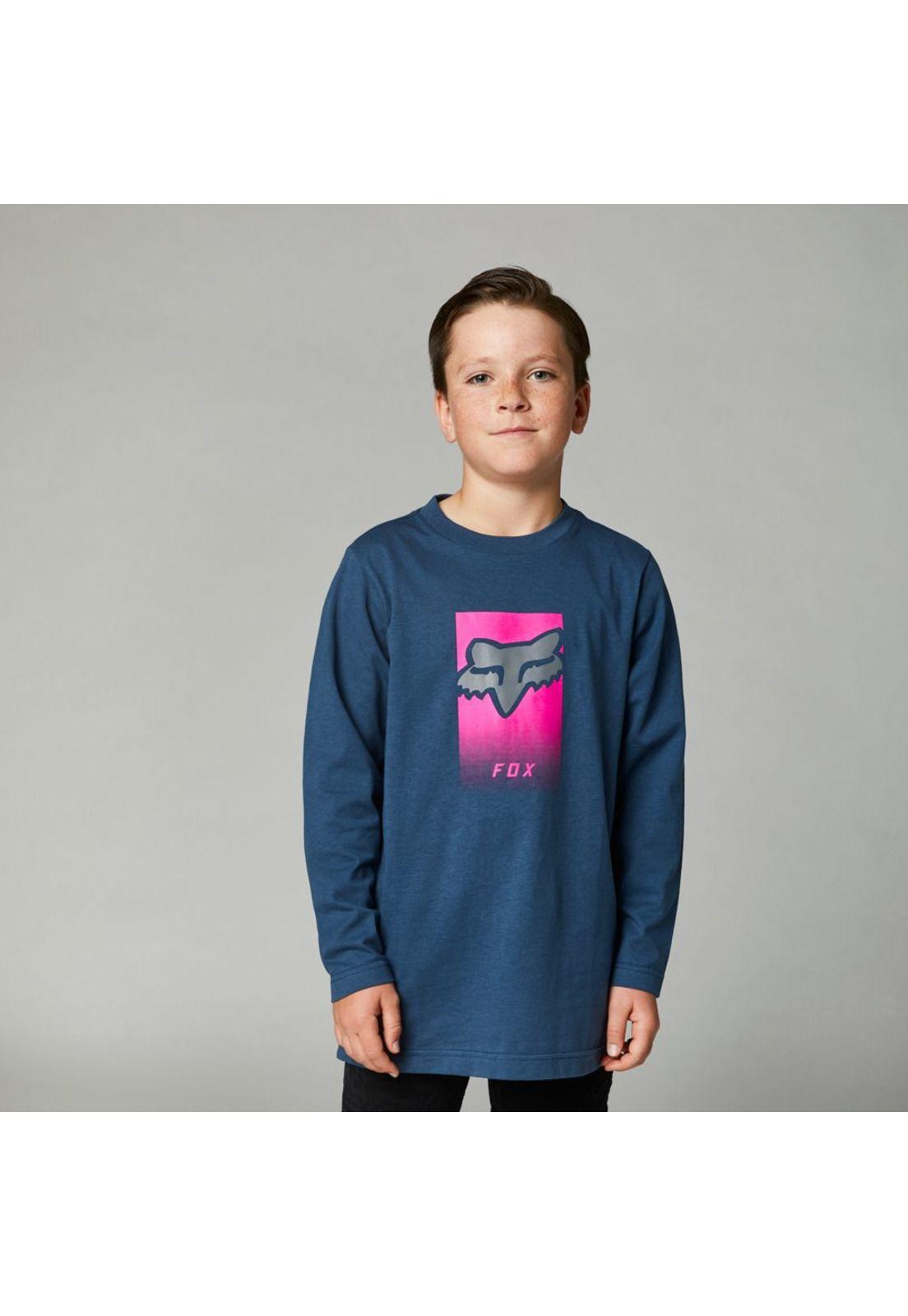 Polera Lifestyle Niño Manga Larga Dier Azul Fox-0