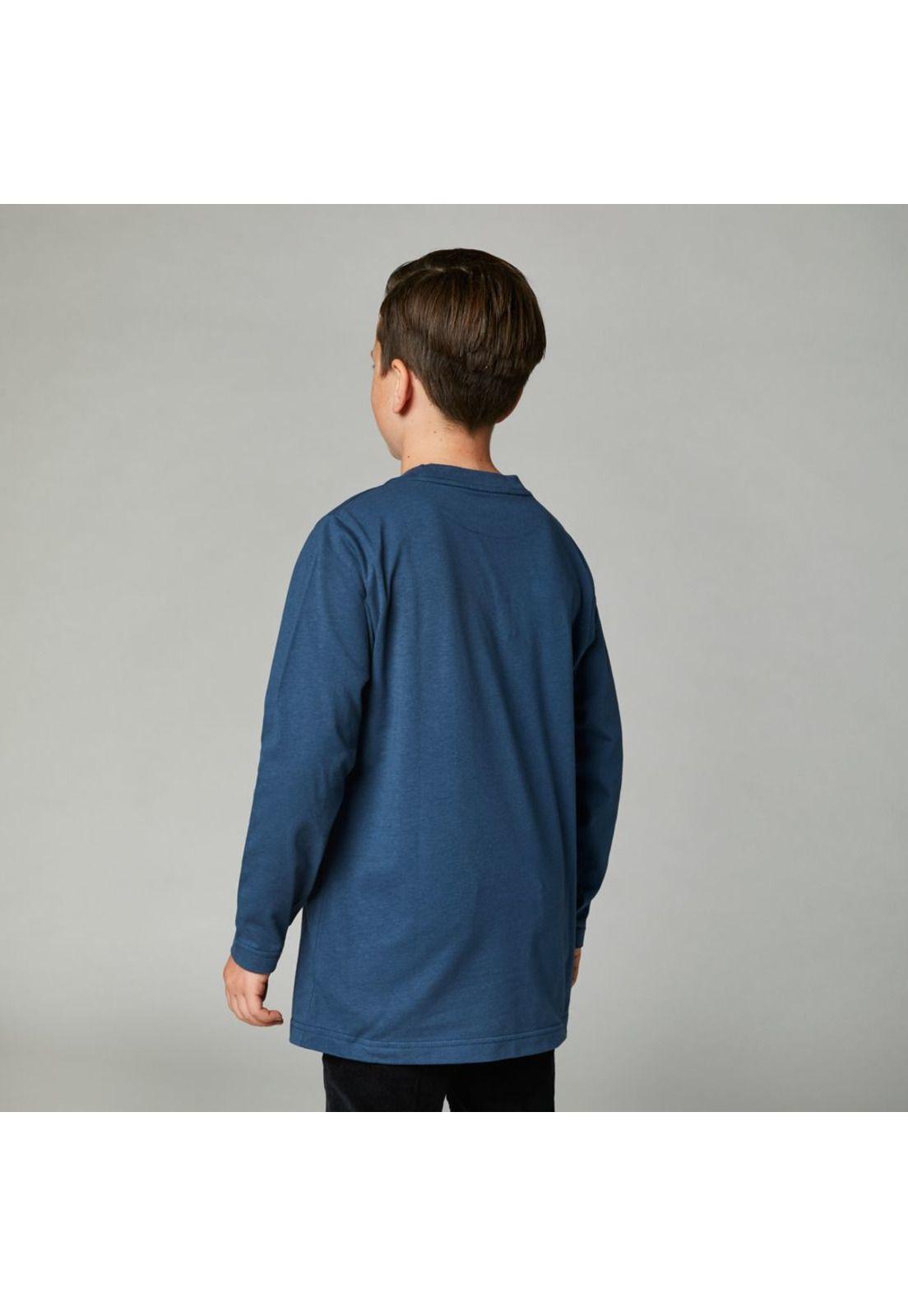 Polera Lifestyle Niño Manga Larga Dier Azul Fox-1