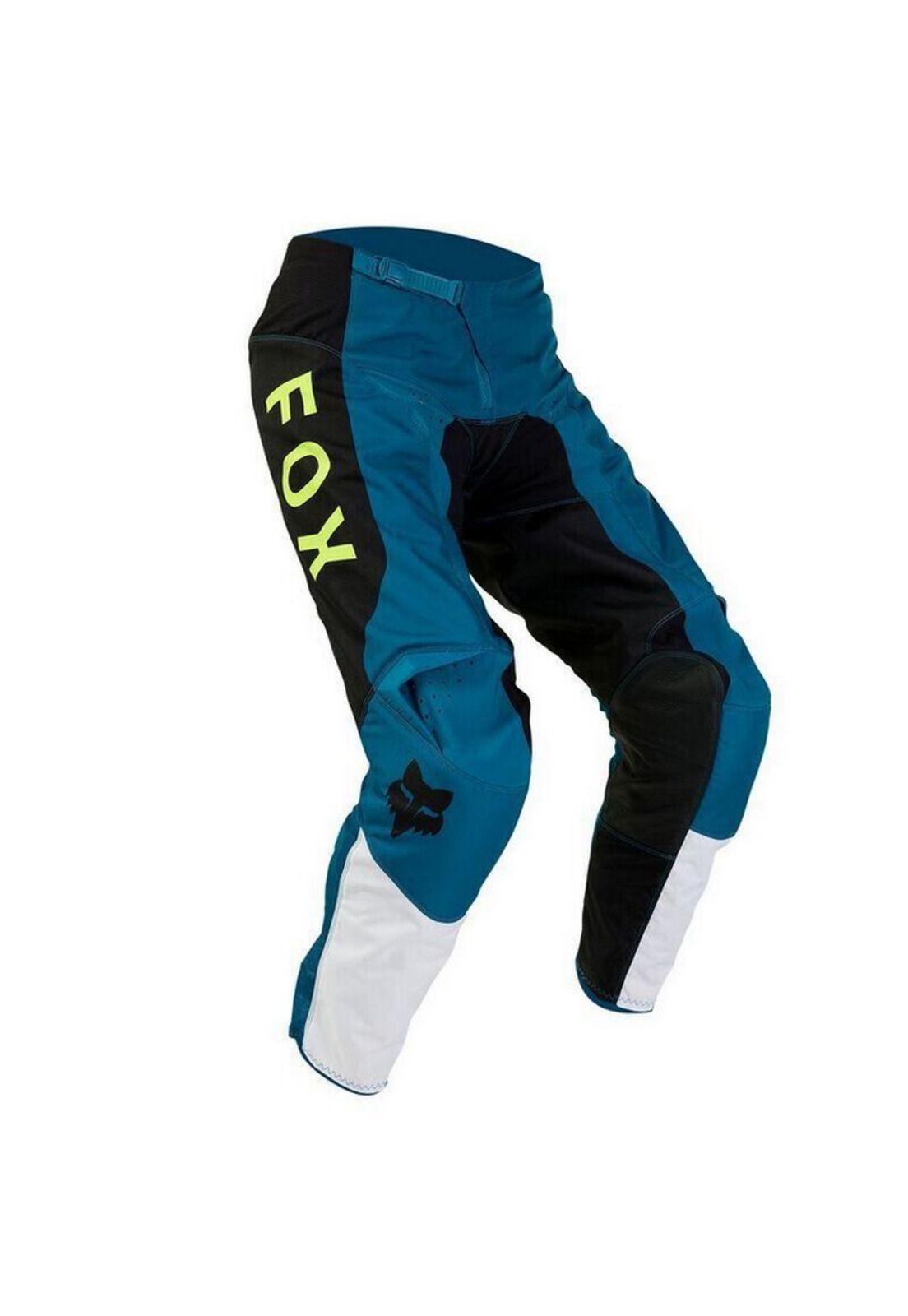 Pantalon Moto Niño 180 Nitro Azul Petroleo Fox-0