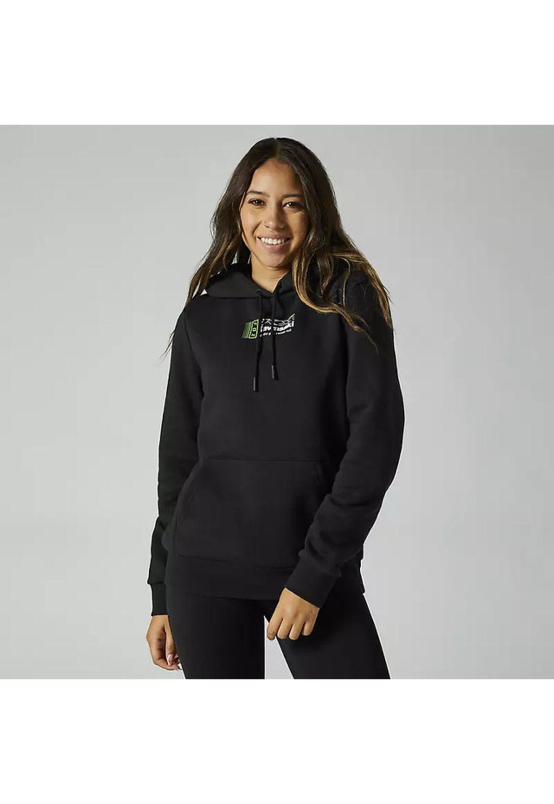 Poleron Lifestyle Mujer Kawasaki Negro Fox-0