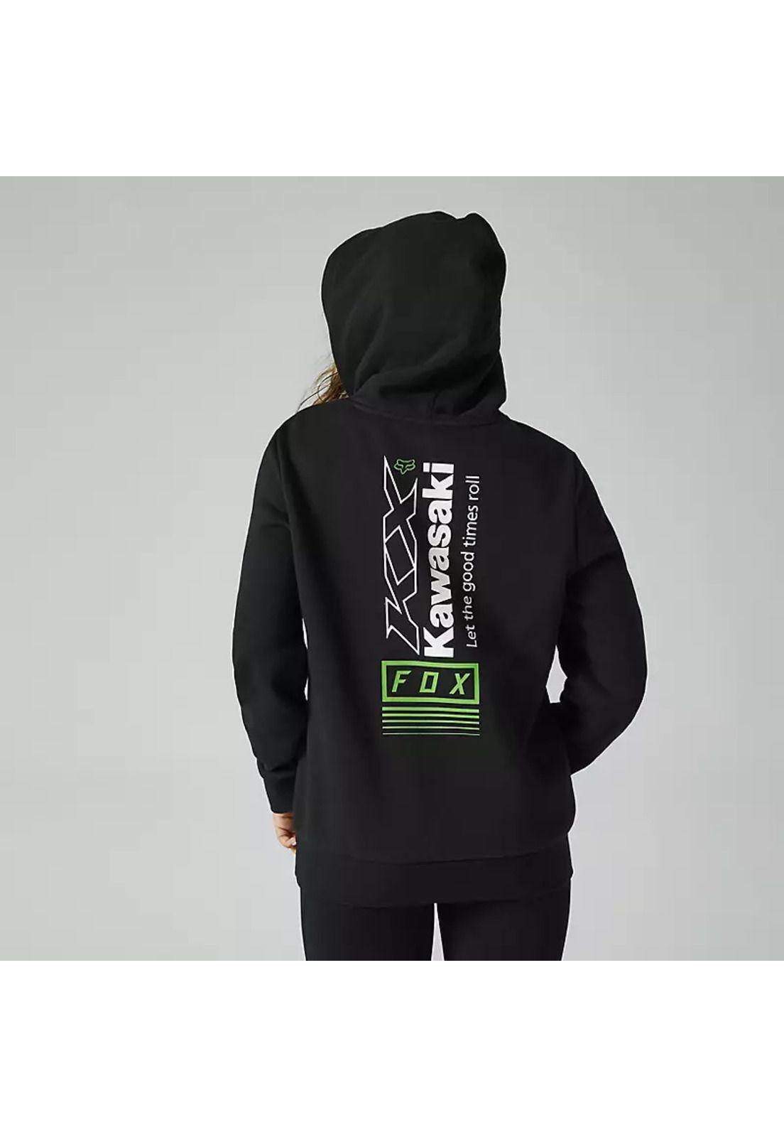 Poleron Lifestyle Mujer Kawasaki Negro Fox-1