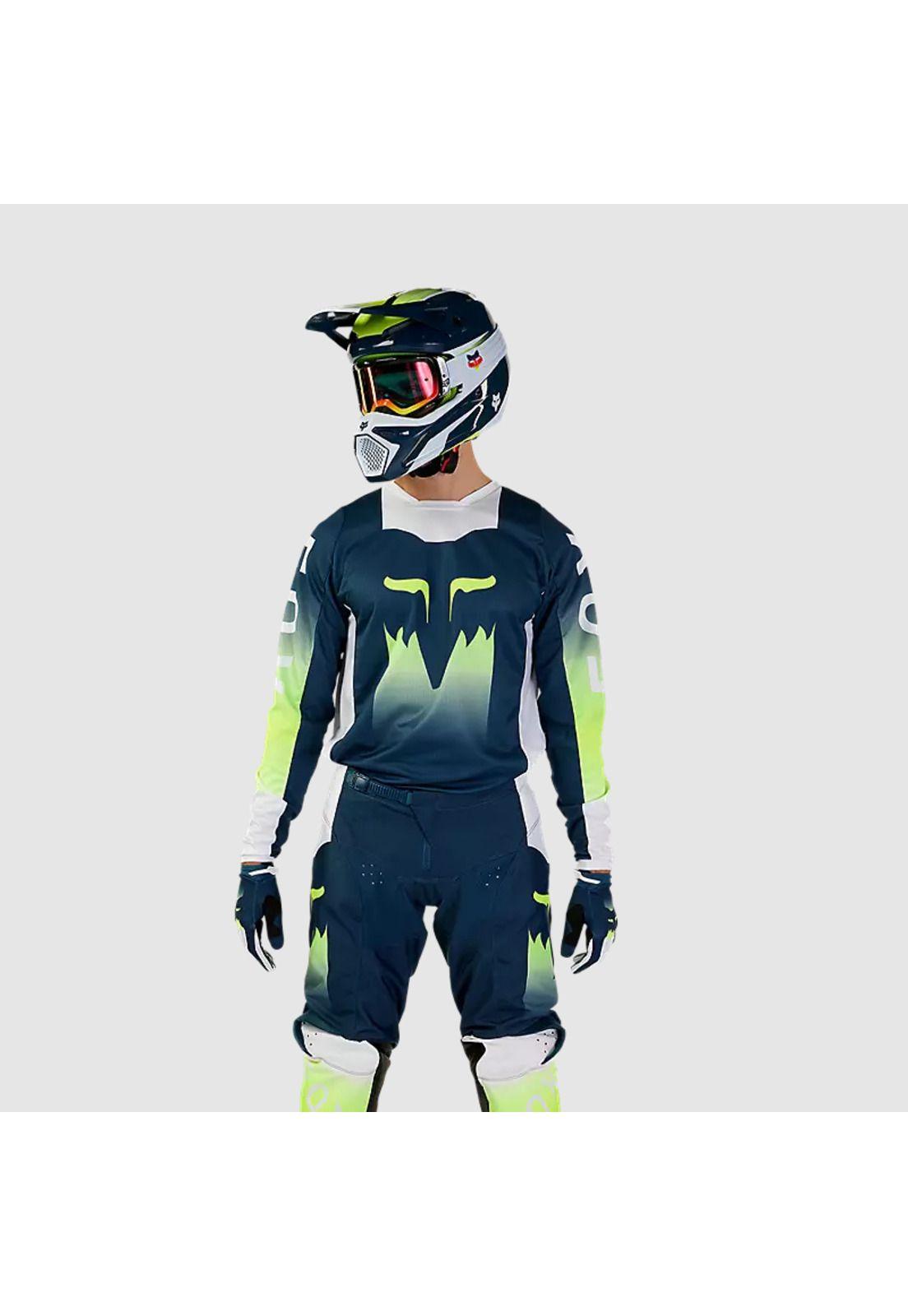 Polera Moto 180 Flora Azul Petroleo Fox-1