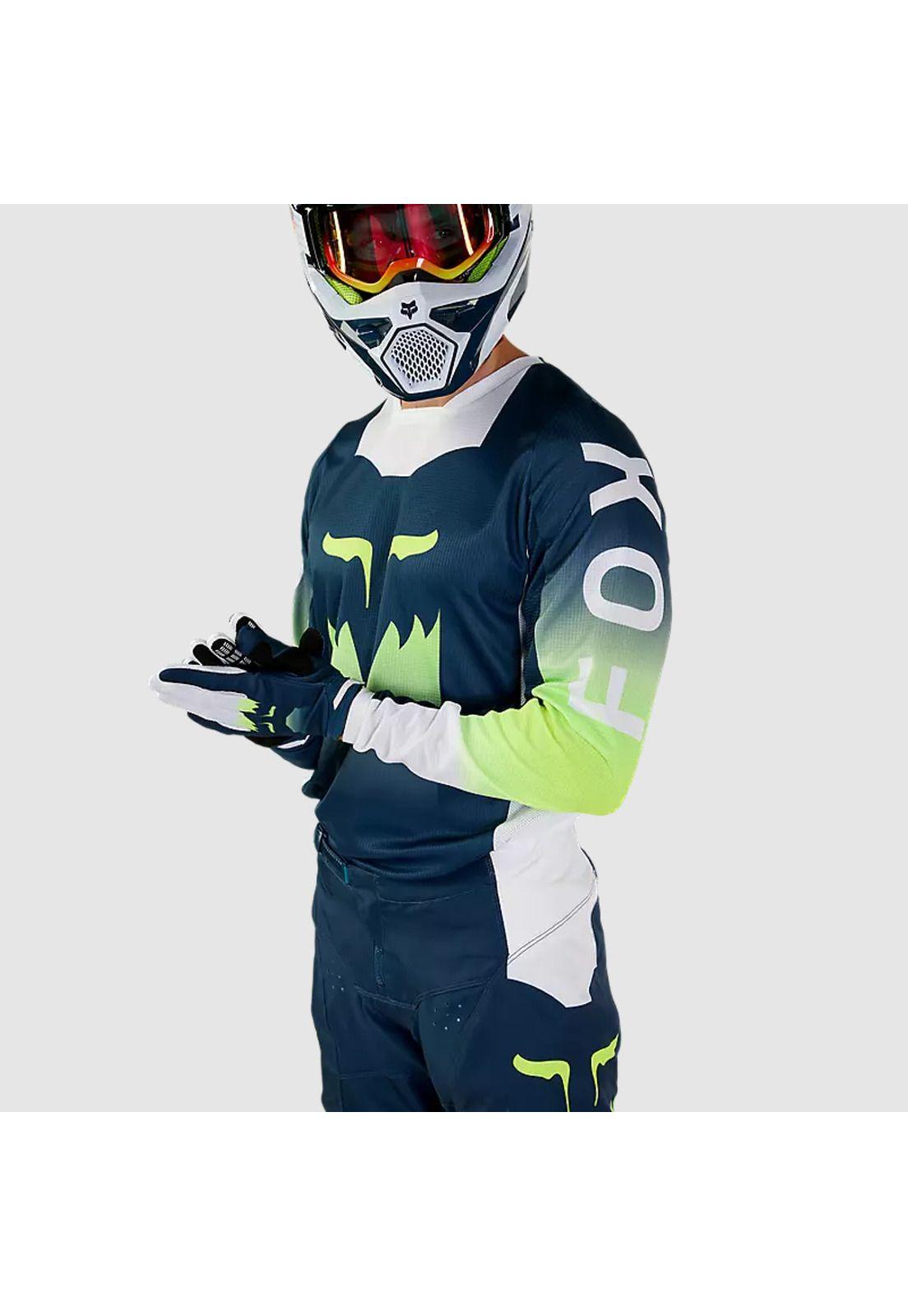 Polera Moto 180 Flora Azul Petroleo Fox-3