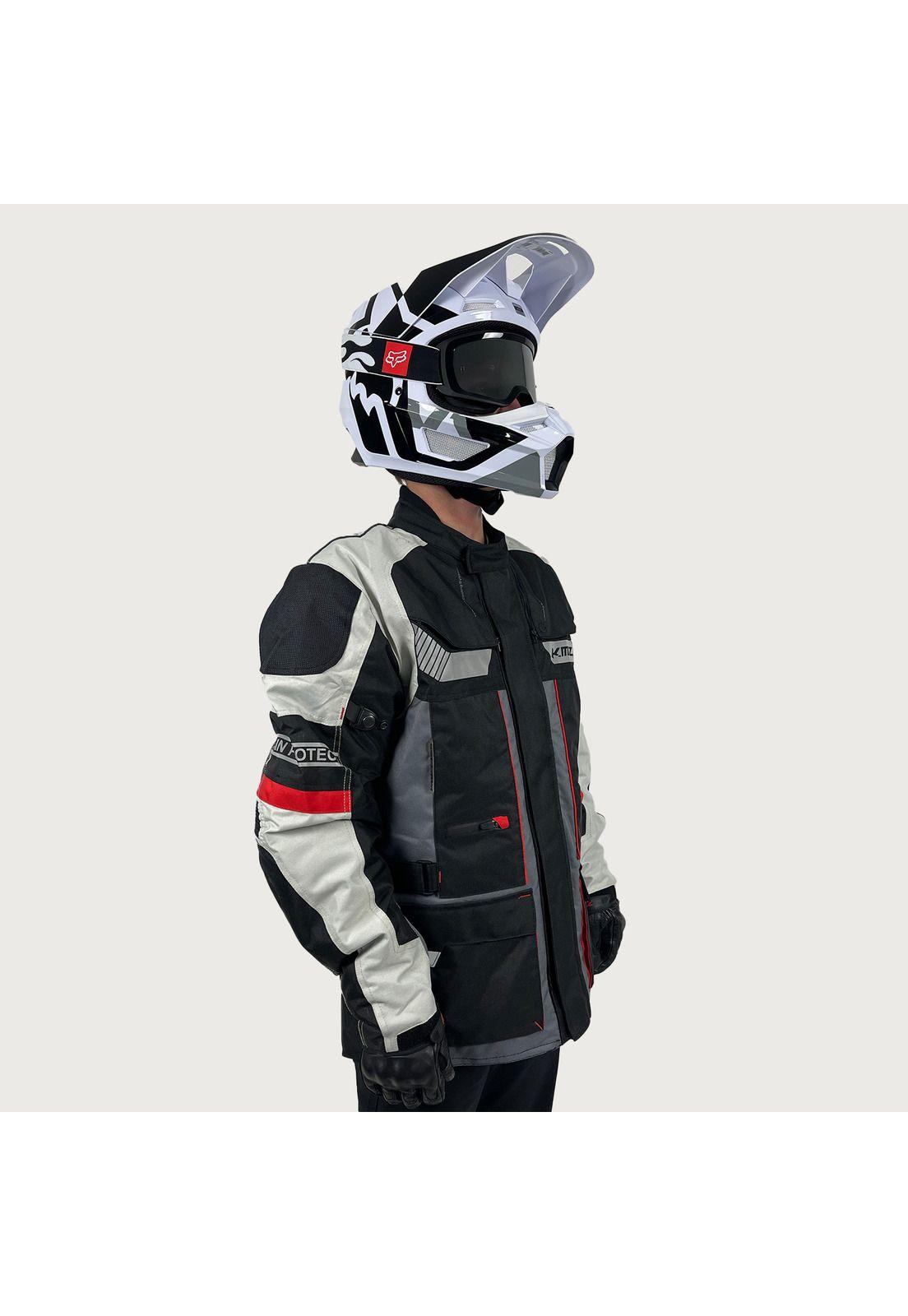 Chaqueta Moto Calle Samoa Gris/Rojo KMZ-1