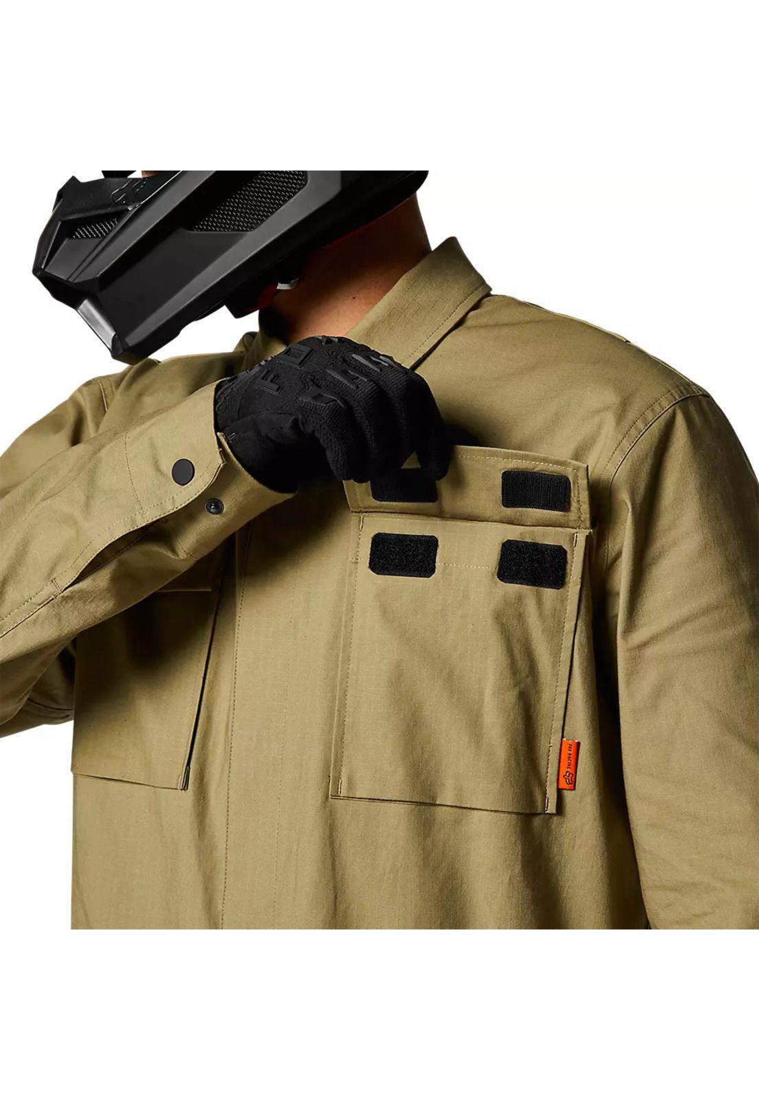 Traje Moto Antipolvo Defend Drive Cafe Fox-2
