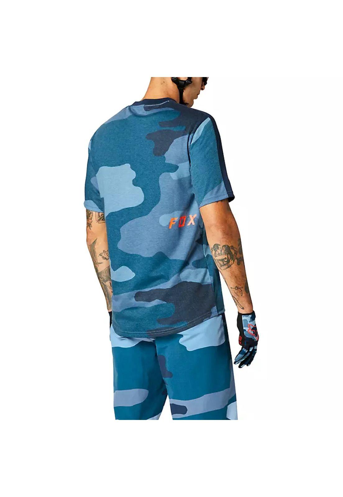 Polera Bicicleta Ranger Drirelease Camo Azul Fox-2