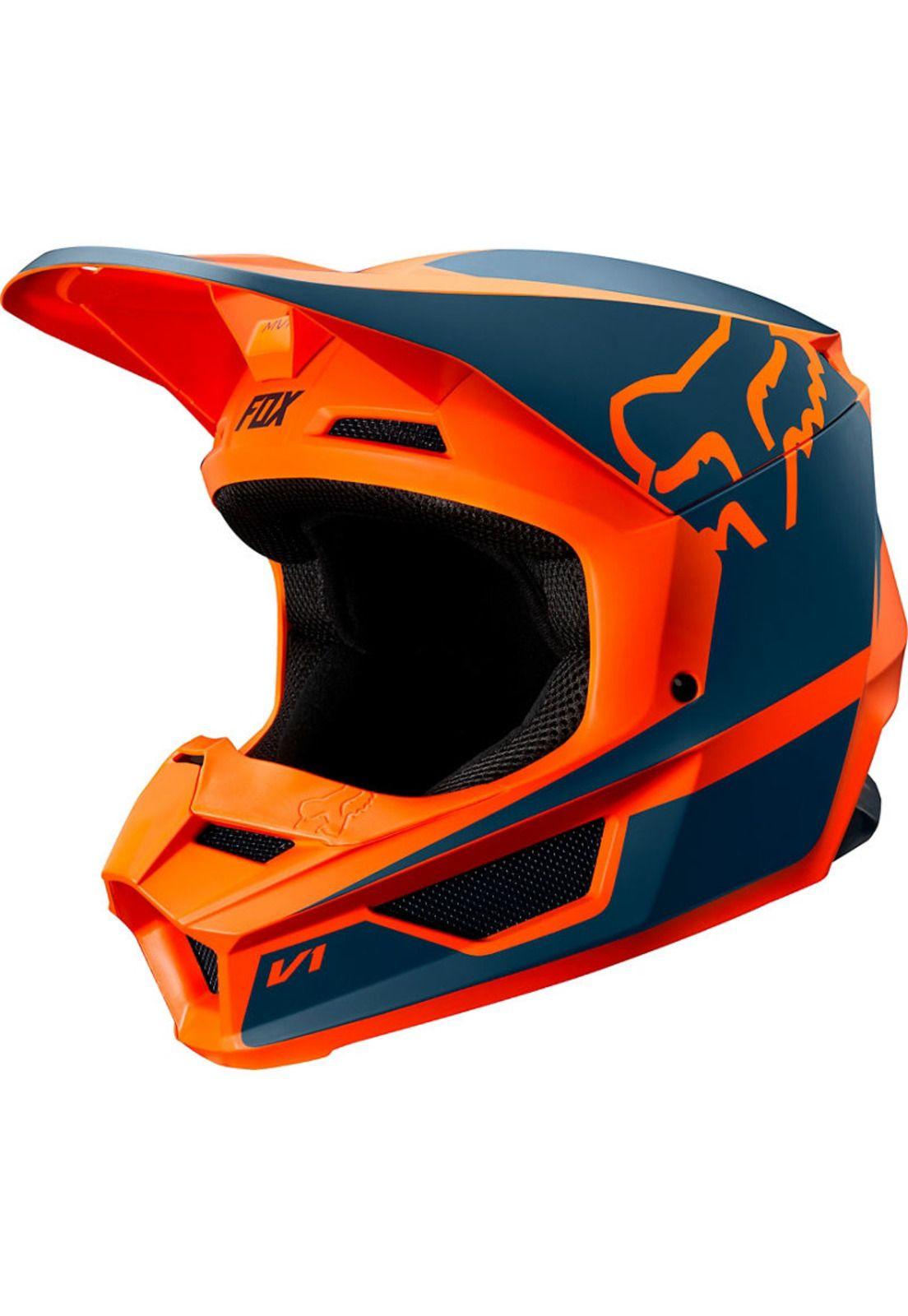 Visera Moto Niño V1 Przm Naranjo Fox-2