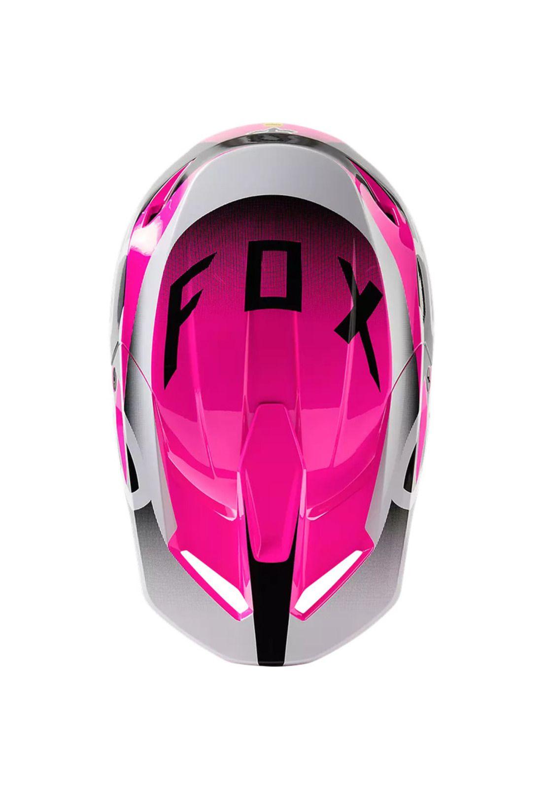 Casco Moto Niño V1 Leed Rosado Fox-3