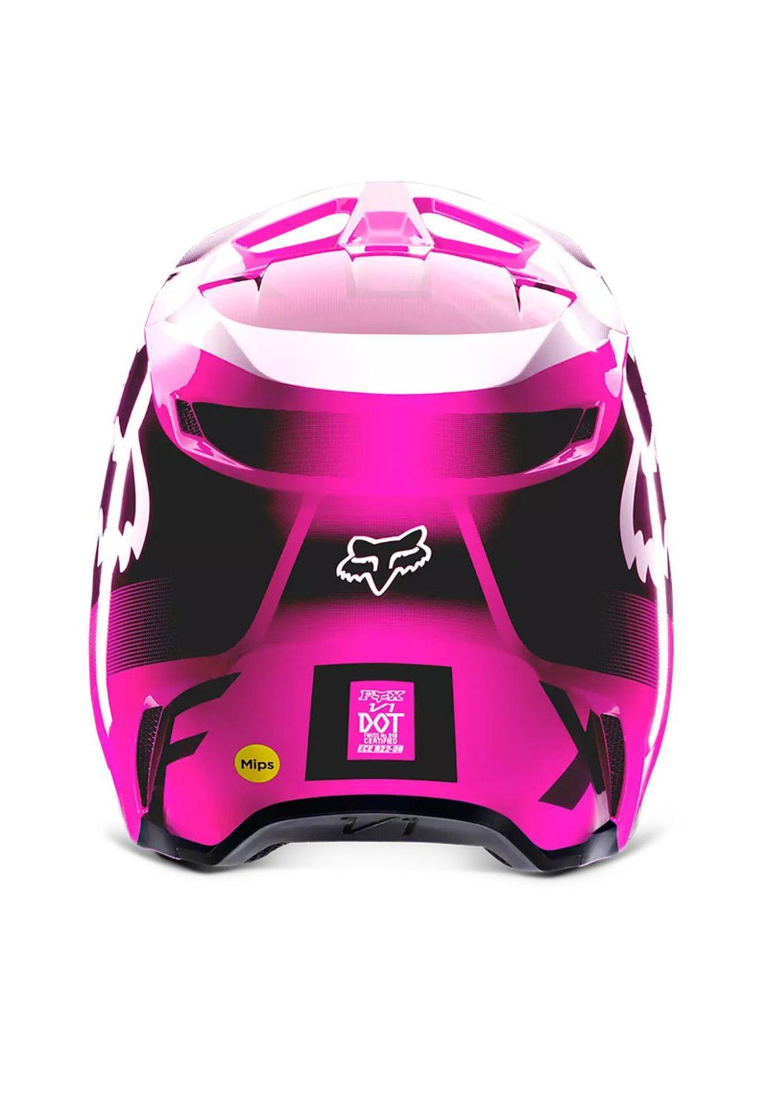 Casco Moto Niño V1 Leed Rosado Fox-4