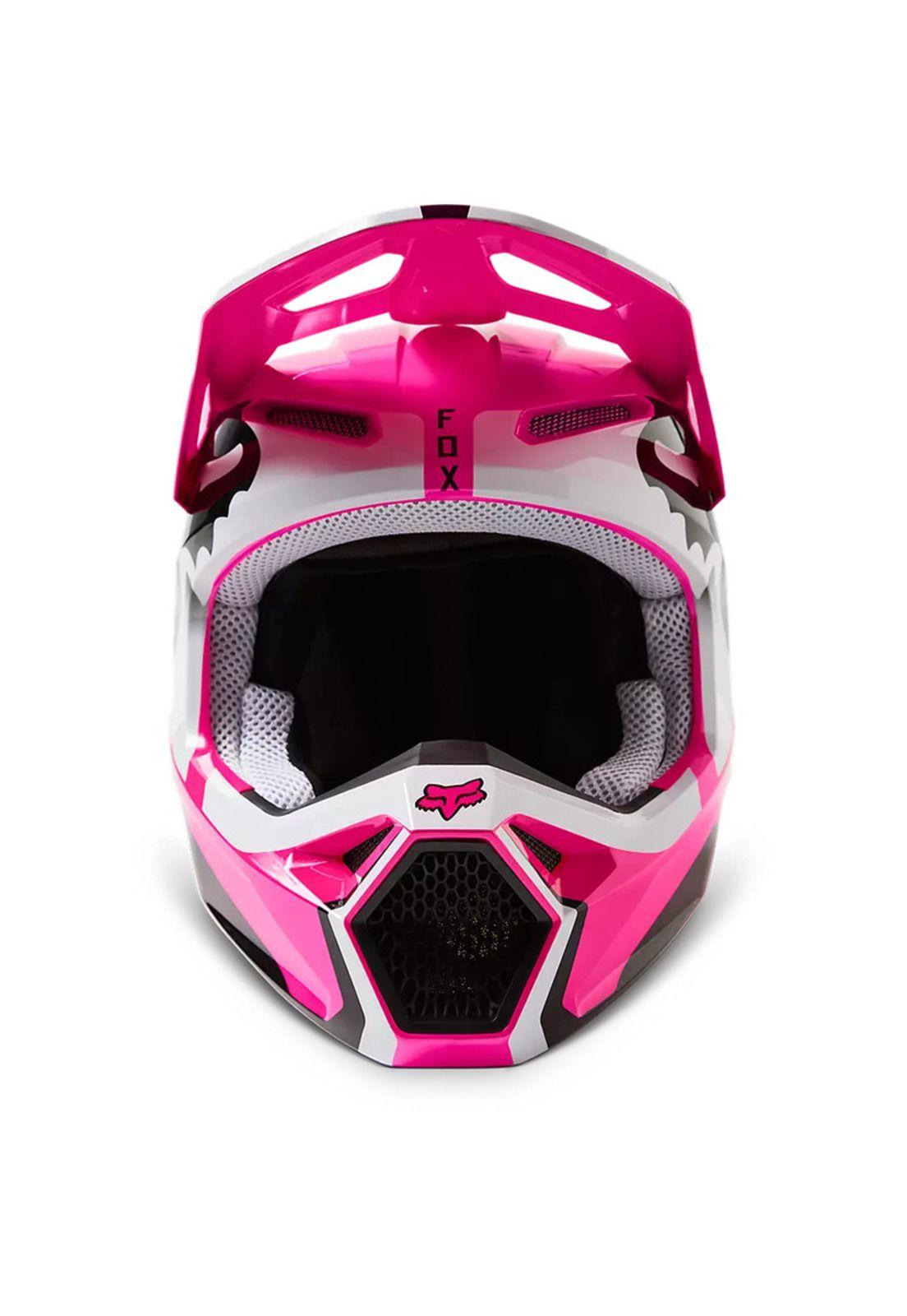 Casco Moto Niño V1 Leed Rosado Fox-5