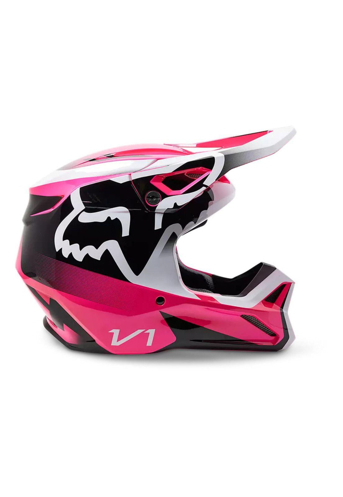 Casco Moto Niño V1 Leed Rosado Fox-1