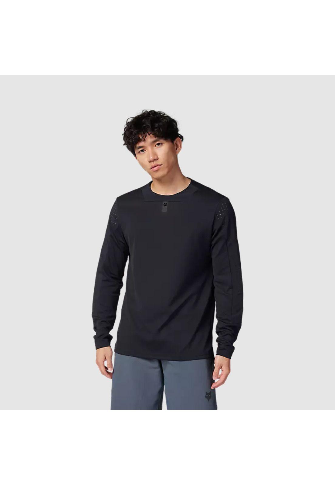 Polera Bicicleta Defend Manga Larga Negro Fox-2