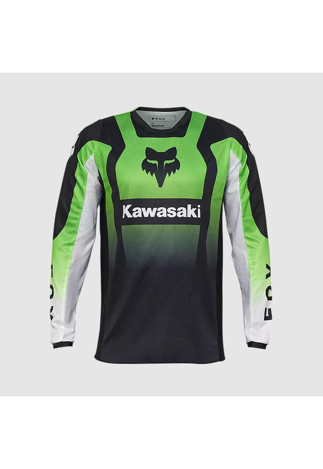Polera Moto 180 Kawasaki Verde Fox-0