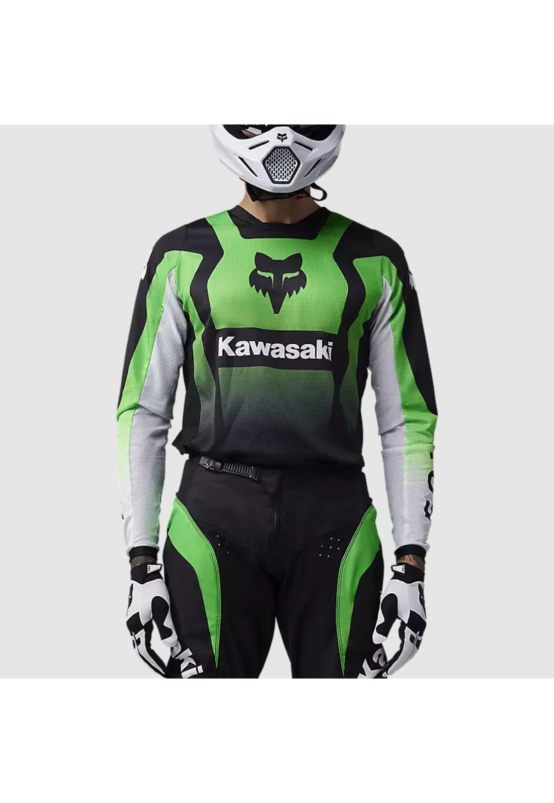 Polera Moto 180 Kawasaki Verde Fox-2