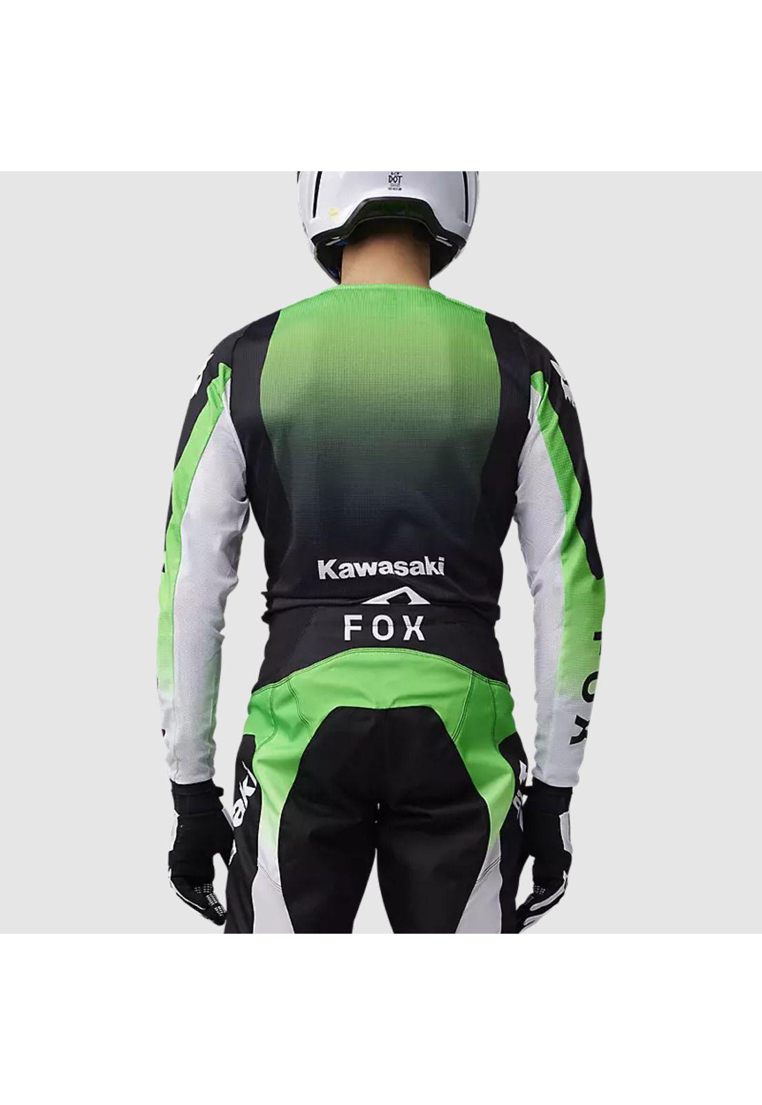 Polera Moto 180 Kawasaki Verde Fox-3